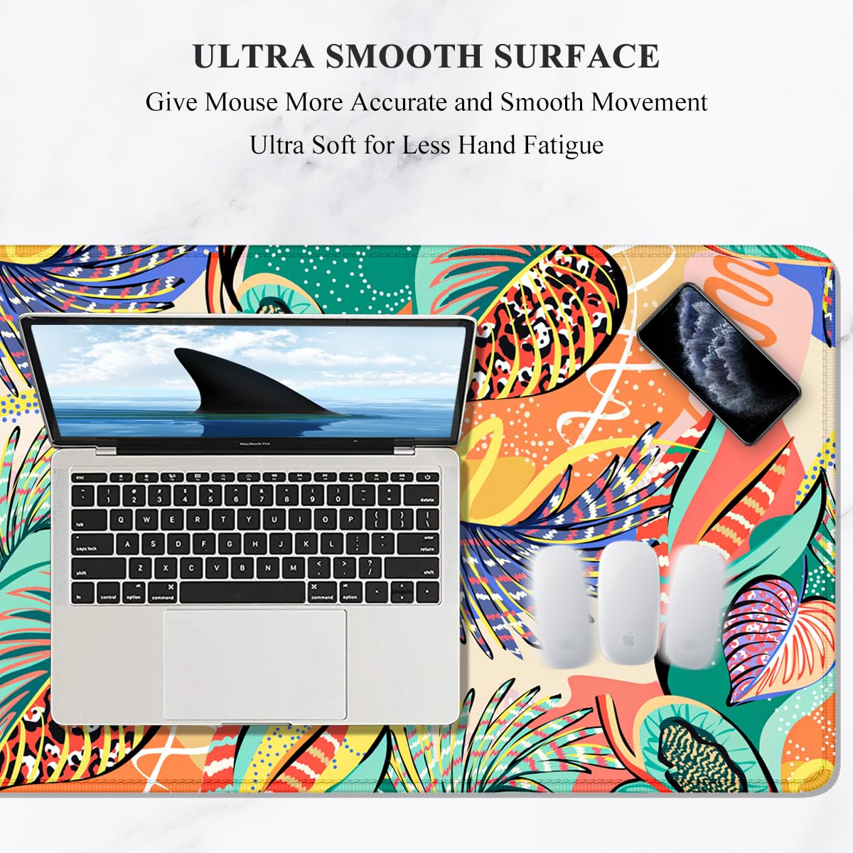 Auhoahsil Desk Mouse Pad, Large Gaming Mousepad, XXL Desk Pad, Extended Long Superior Micro-Weave