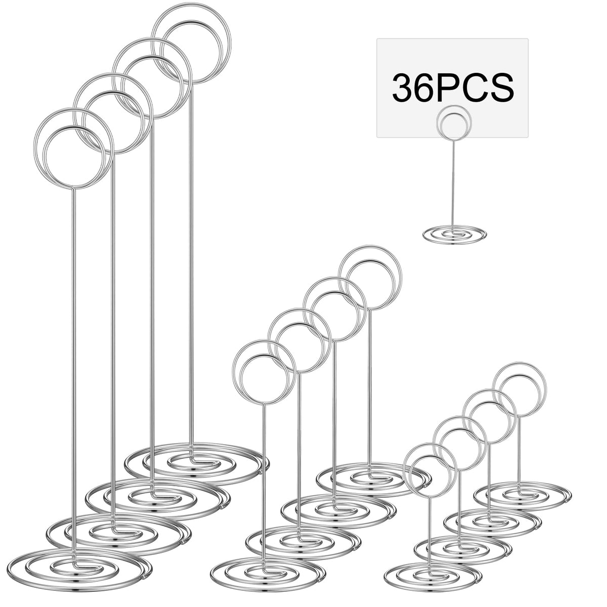 Teling 36 Pcs Table Number Holders Picture Place Card Photo Clips, Silver