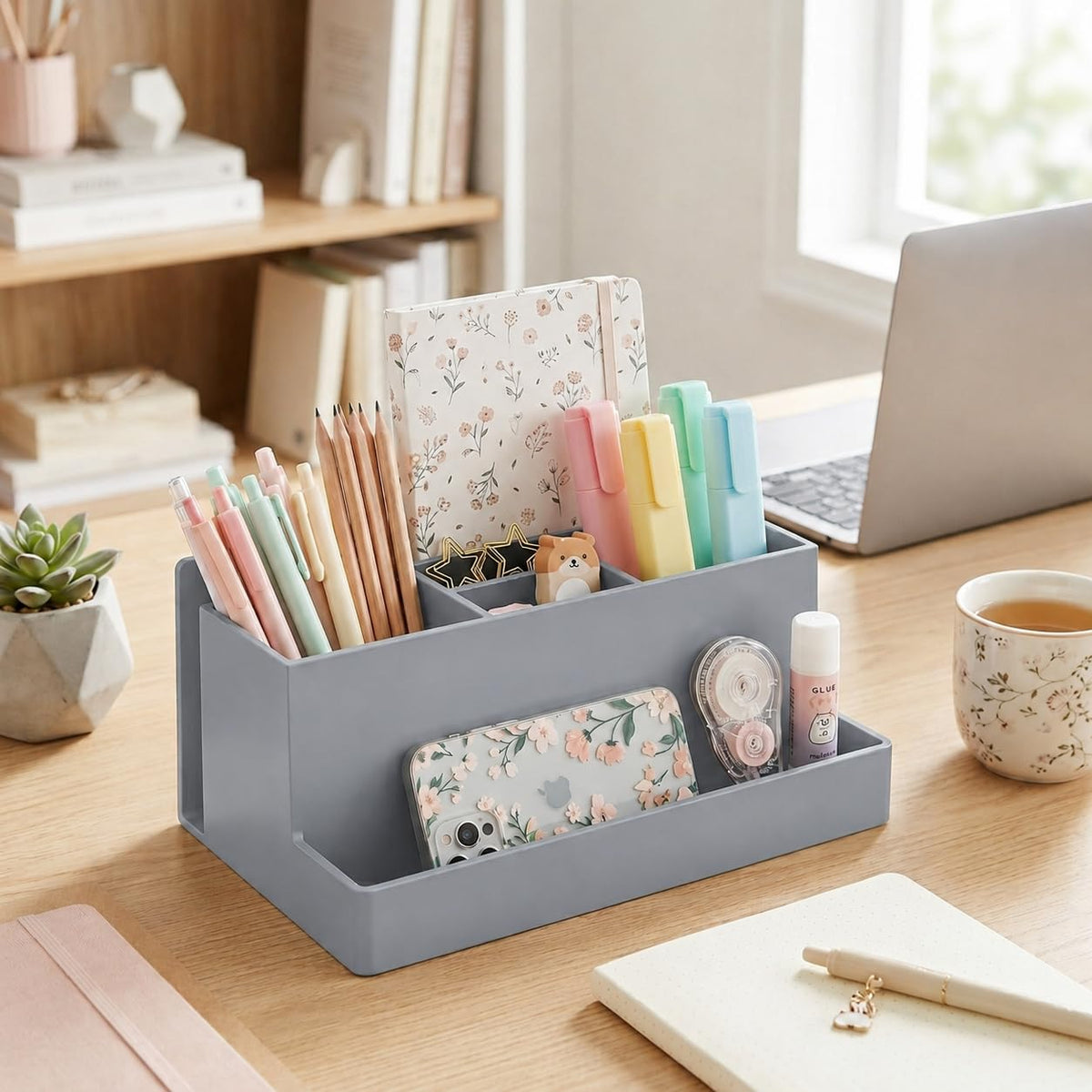 Acrimet Desktop Organizer - Multi Organizer Caddy Holder for Office, Home and School use (Plastic)