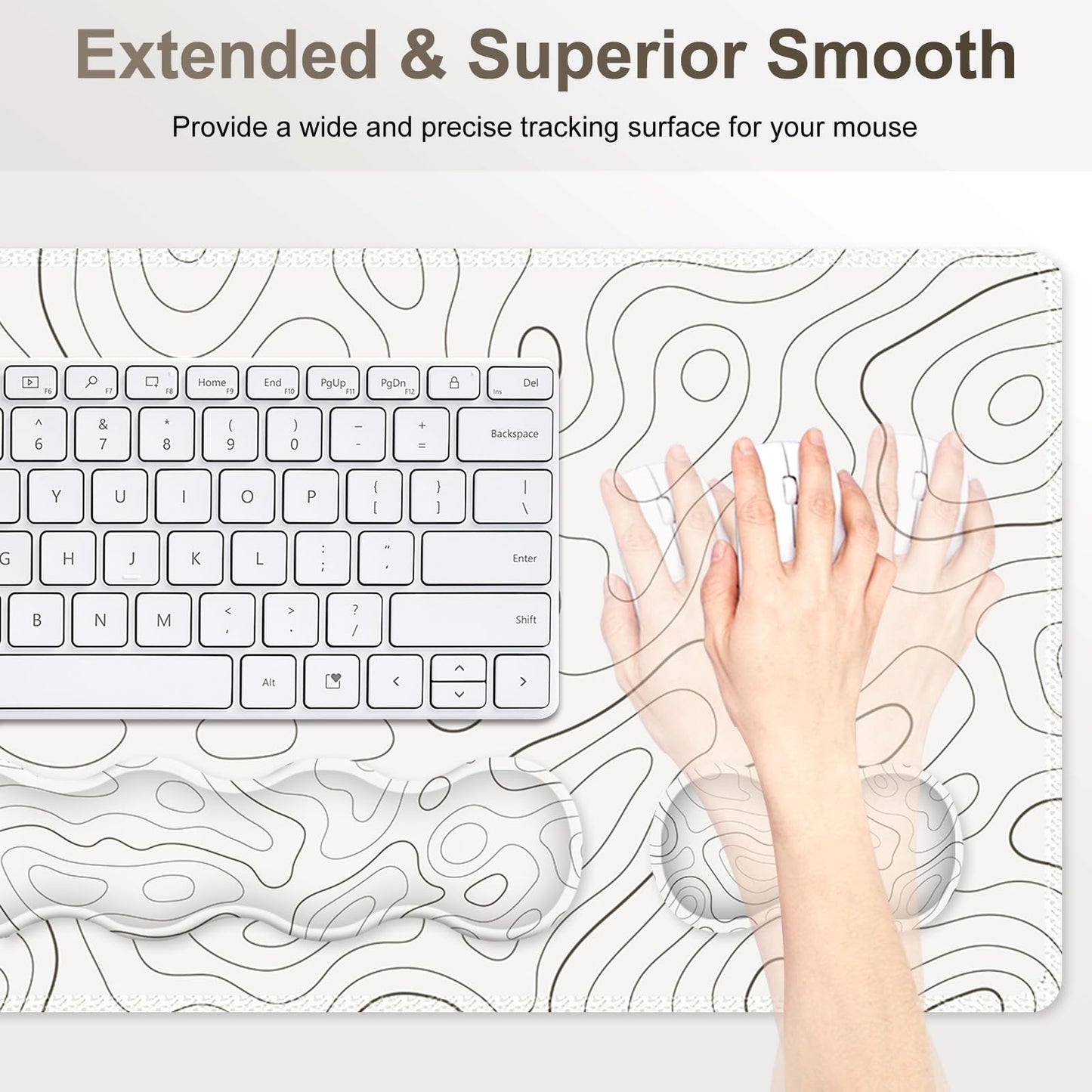 NXZGO Gaming Mouse Pad Keyboard Wrist Support, 4 in1 Mousepad with Wrist Keyboard Rest, Computer