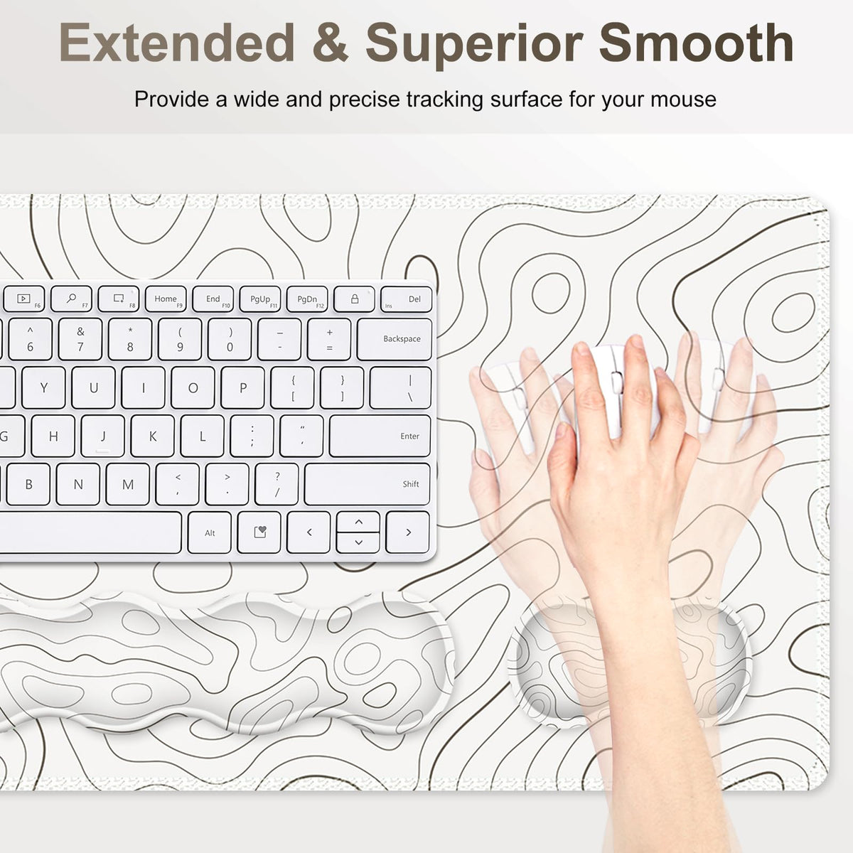 NXZGO Gaming Mouse Pad Keyboard Wrist Support, 4 in1 Mousepad with Wrist Keyboard Rest, Computer