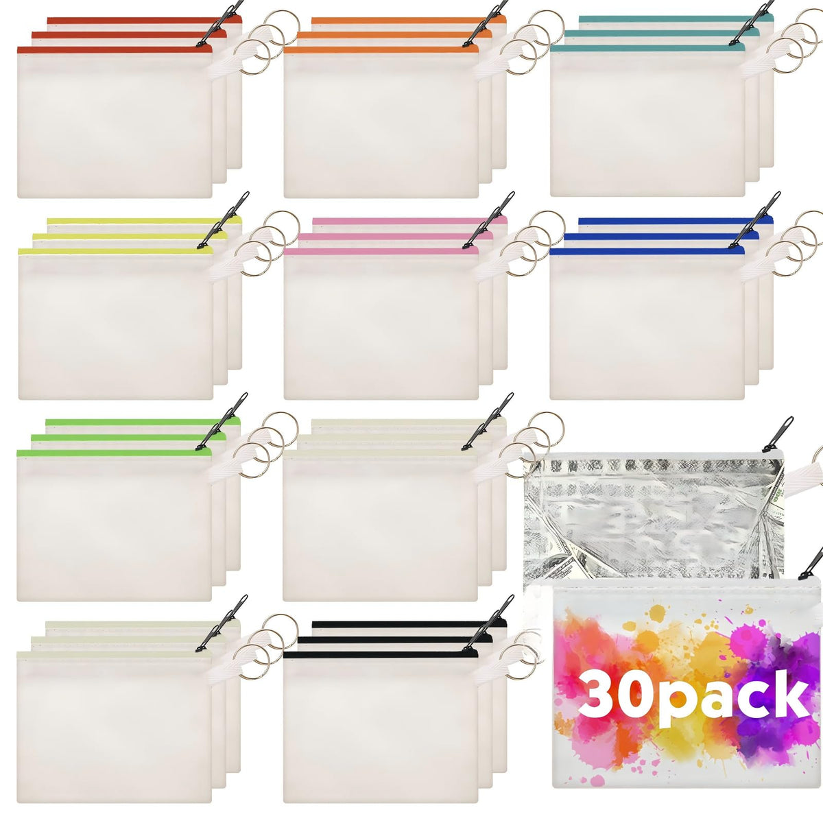 Frienda Sublimation Blank Coin Purse Small Canvas Makeup Bags, Multi Color
