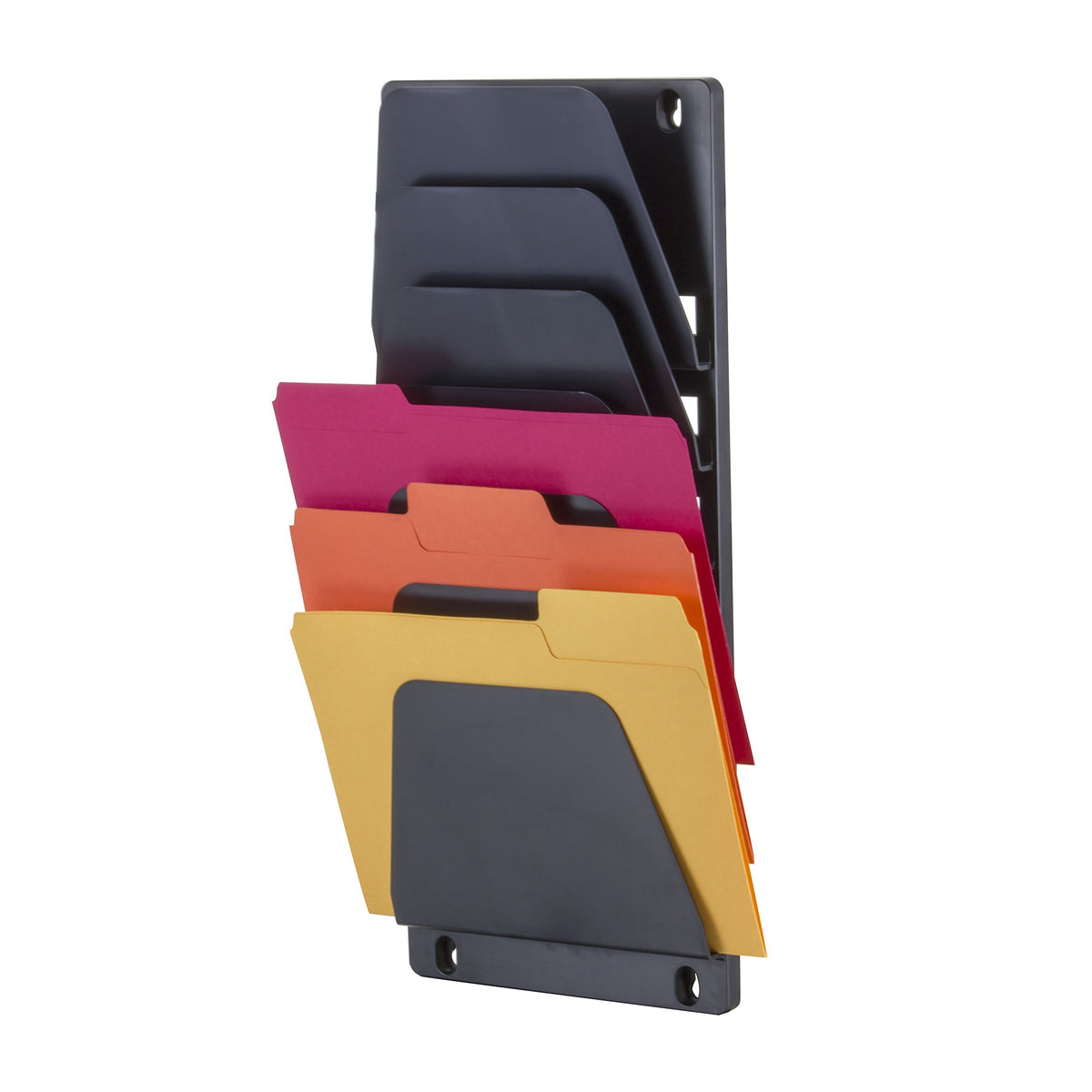 Officemate Wall File Holder, Letter/Legal, 7 Pockets, Black (21505)