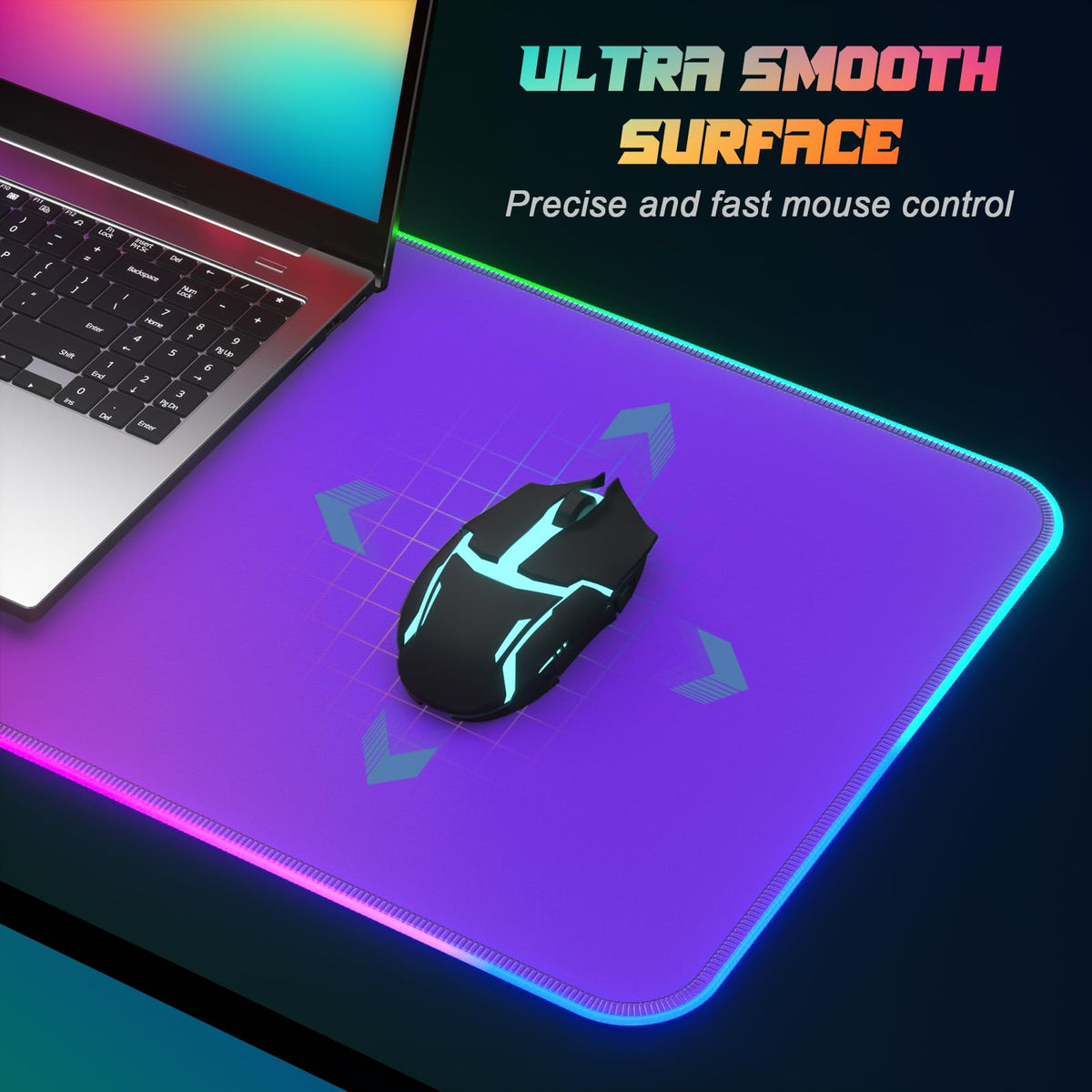 ITNRSIIET RGB Gaming Mouse Pad, Full Desk XL Extended Large Gaming Mousepad, 12 Lighting Modes 30%