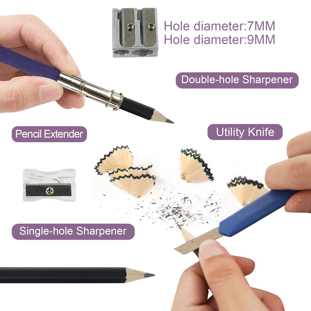 Tavolozza Drawing Art Pencils Set, 34 Pack Professional Drawing and Sketch Pencil Set in Soft-Sided