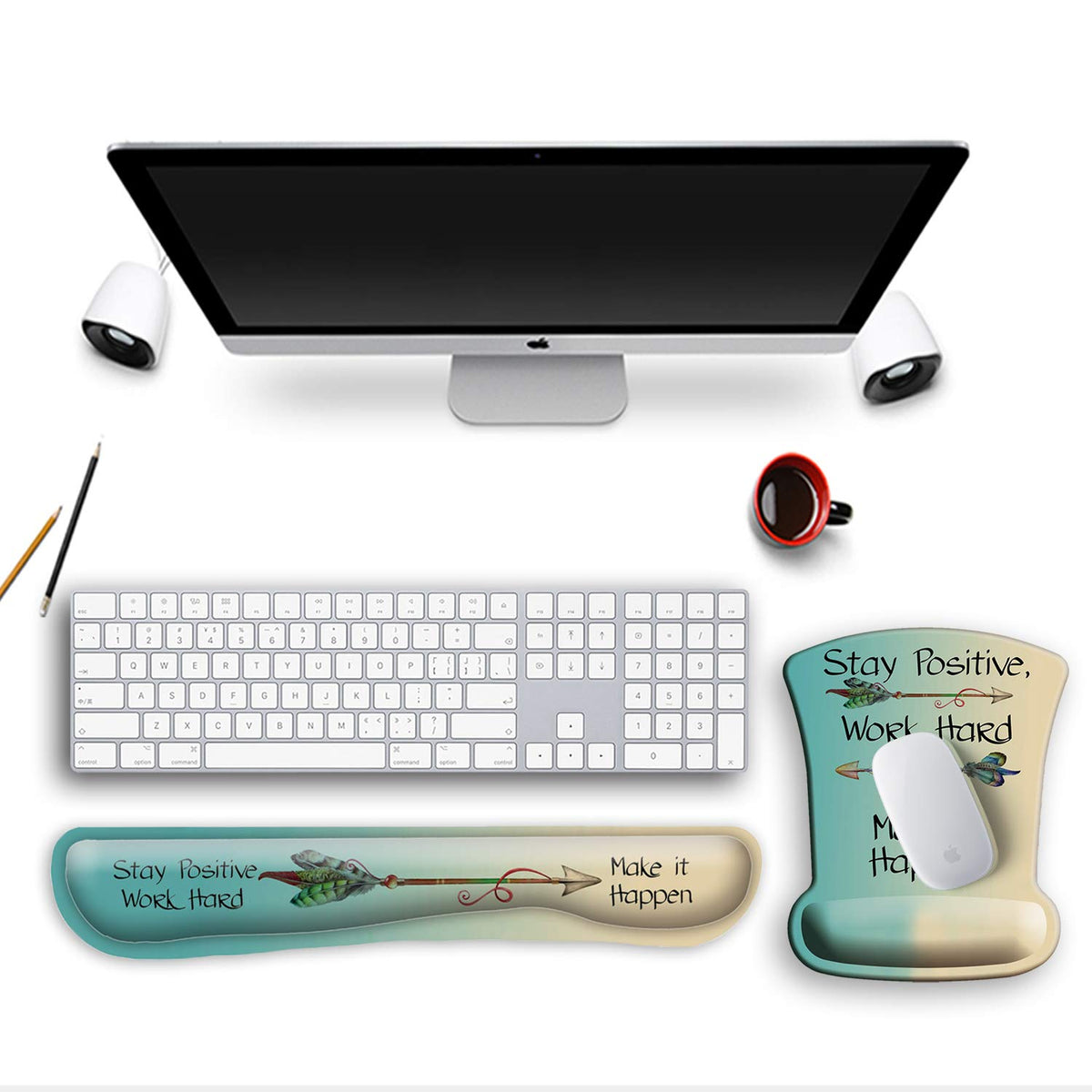 ITNRSIIET Mouse Pad Wrist Support Keyboard Wrist Rest Pad Ergonomic Mousepad Non-Slip Memory Foam