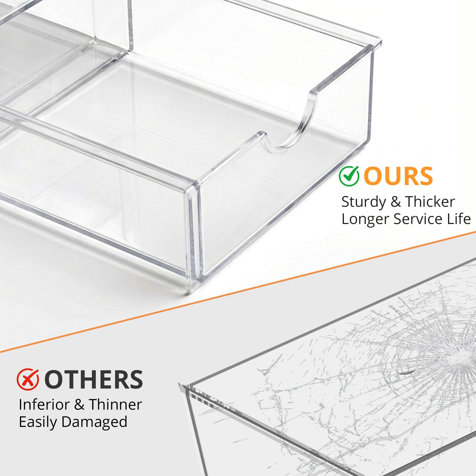 DOMNIU Acrylic Makeup Drawer Storage Organizer with 22 Drawers, 4 Set
