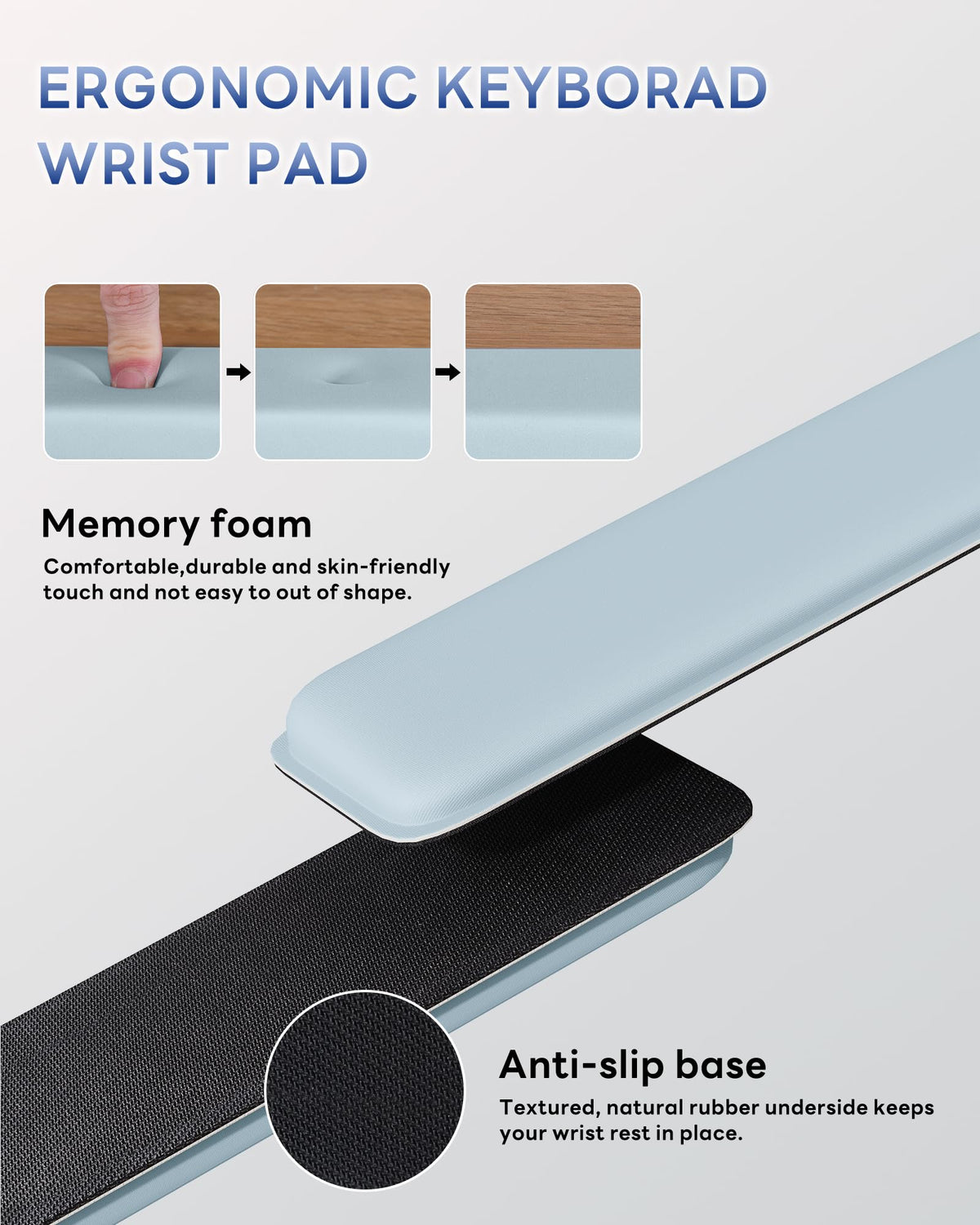 Laborio Computer Keyboard Wrist Rest, Keyboard Riser Stand for Desktop