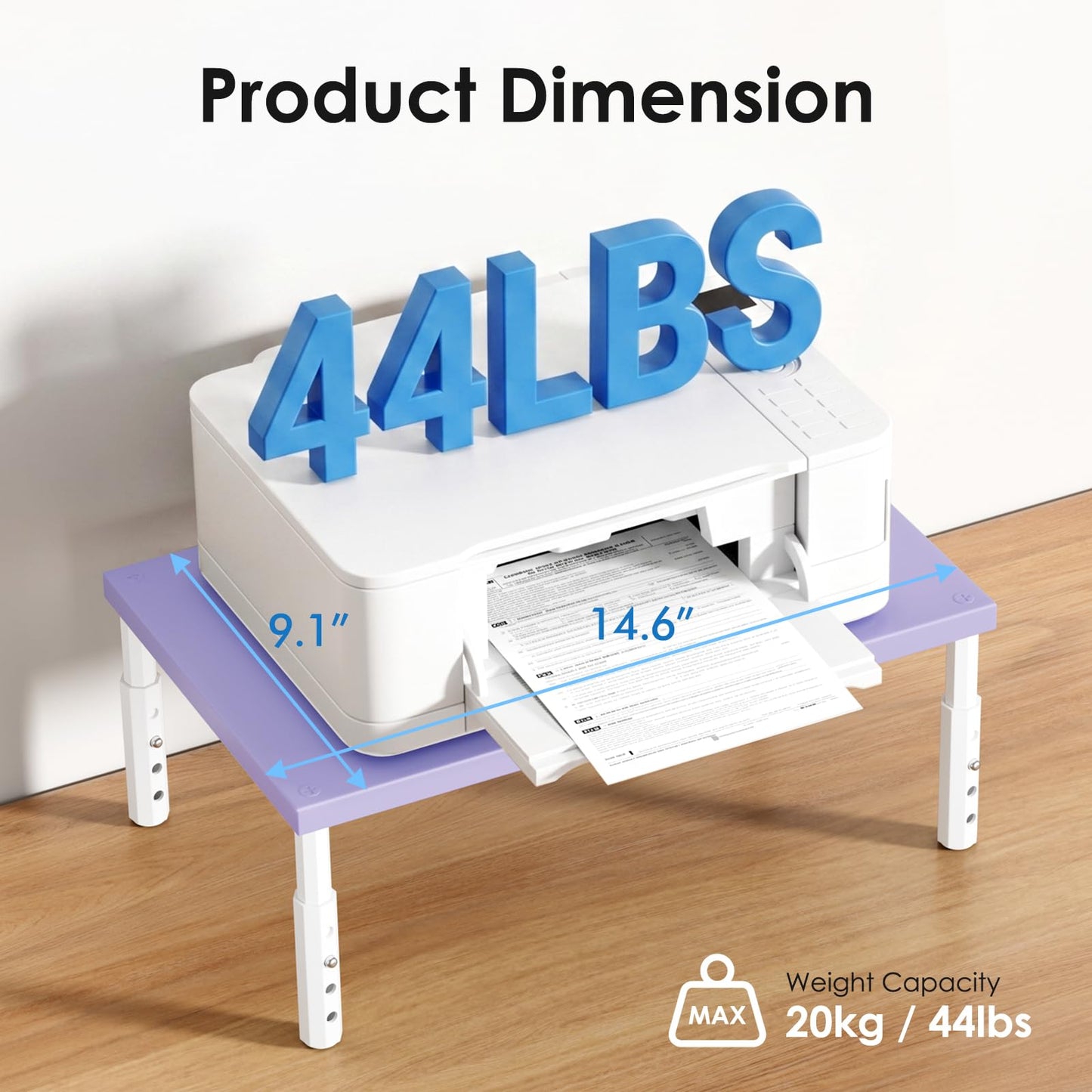 ECOLOVI Adjustable Wood Computer Monitor Stand Riser, Office Desk Organizer and Accessories for