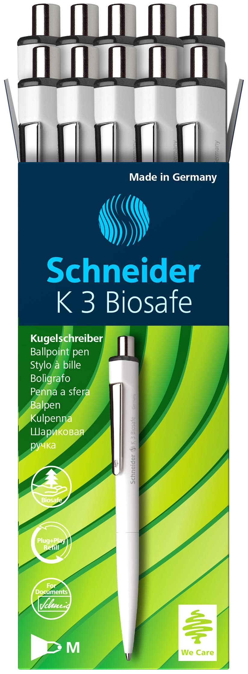 Schneider ISO 12757-2 G2 Mechanical Ballpoint Pen K3 Black M Indelible Pack of 10
