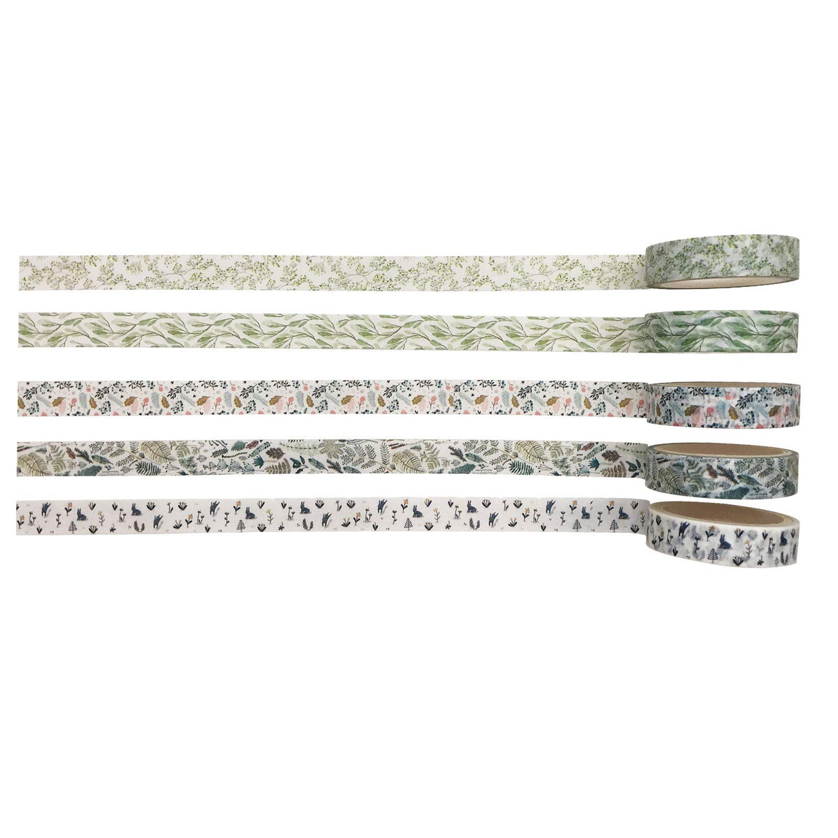 EnYan 5 Rolls Vintage Floral Washi Tape Set, Japanese Masking Decorative Tapes for DIY Crafts and