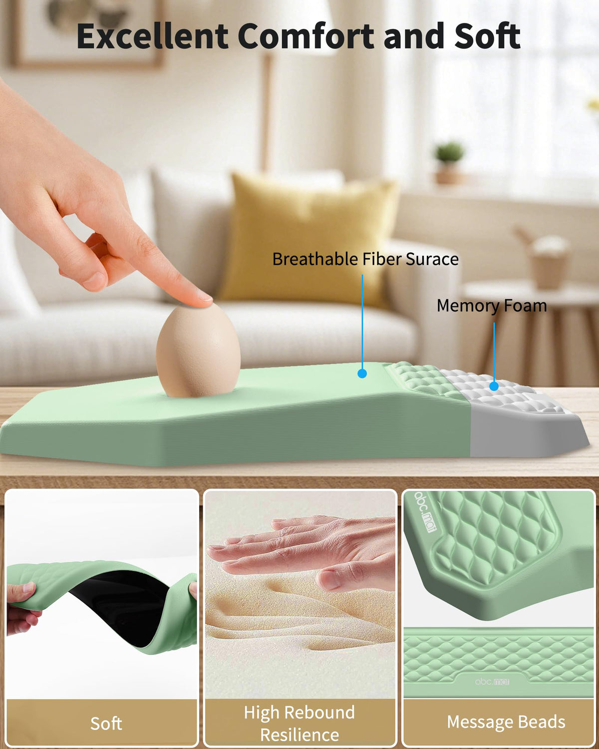 Ergonomic Mouse Pad with Wrist Rest & Keyboard Wrist Rest Support Set