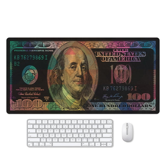 Reateforin Cool Men Money Rectangle Mouse Pad Non Slip Rubber Base Funny US Dollar Full Desk Mouse