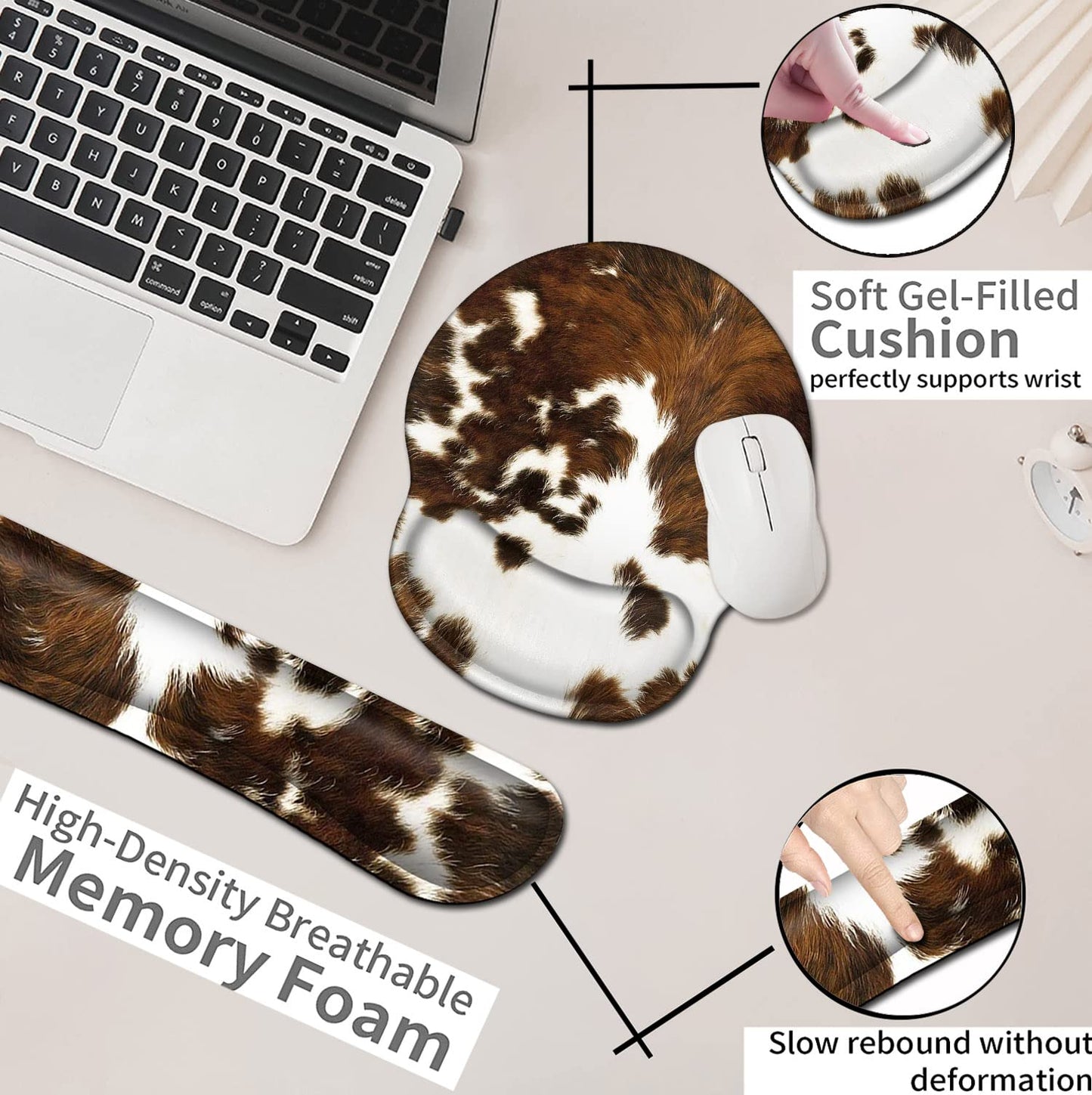 Keyboard Wrist Rest and Mouse Pad with Wrist Support Ergonomic Desk Pad, Memory Foam Keyboard Wrist