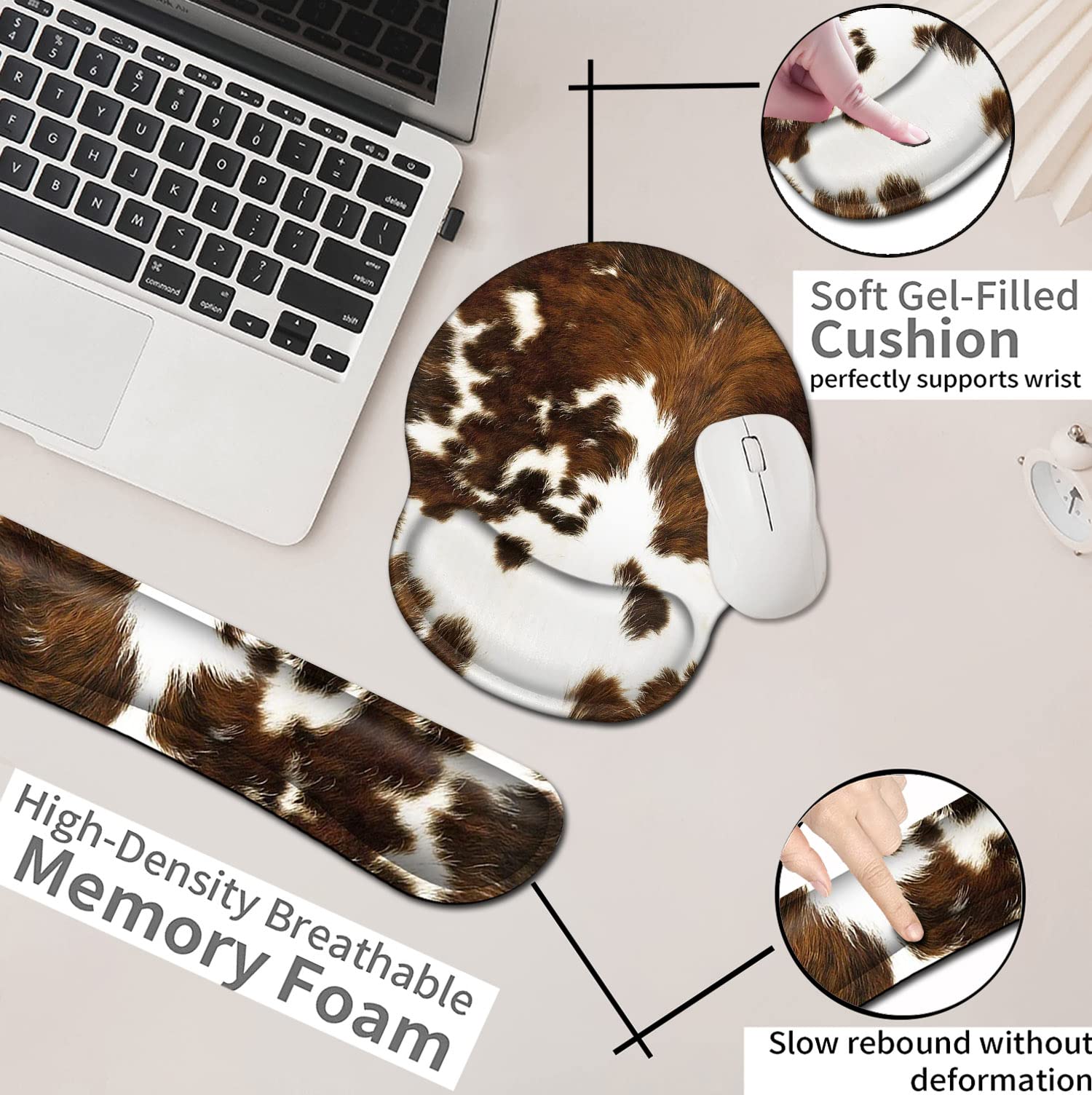 Keyboard Wrist Rest and Mouse Pad with Wrist Support Ergonomic Desk Pad, Memory Foam Keyboard Wrist