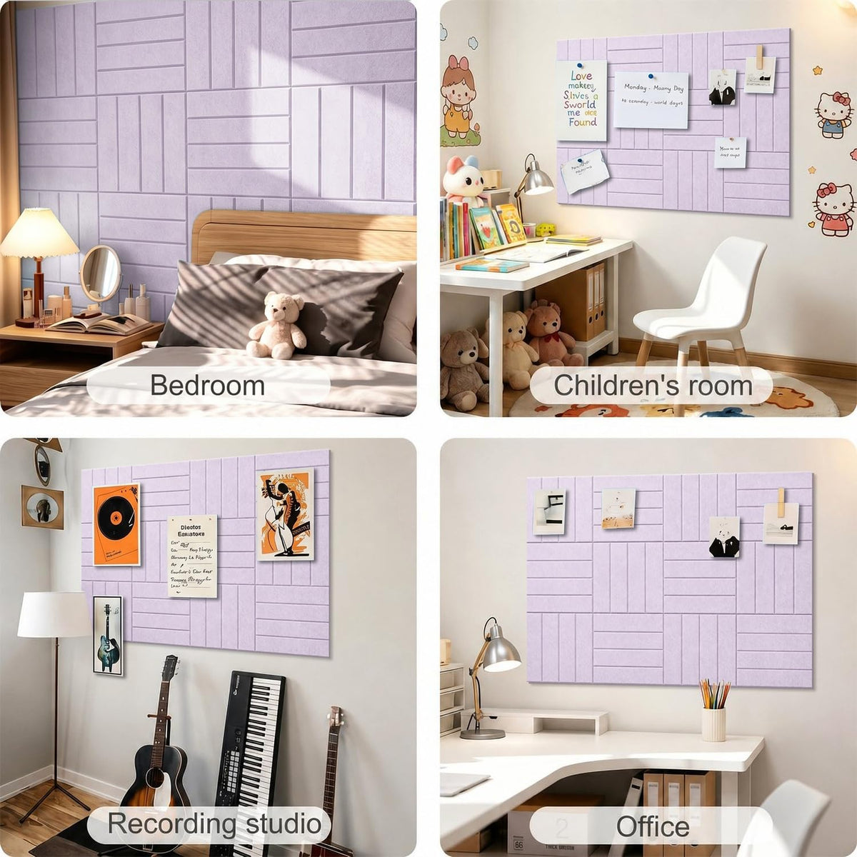 G Gamit 0.47" Thick Felt Wall Tiles 36"x24" Cork Board Alternative 6 Pack 11.81"x11.81"Felt