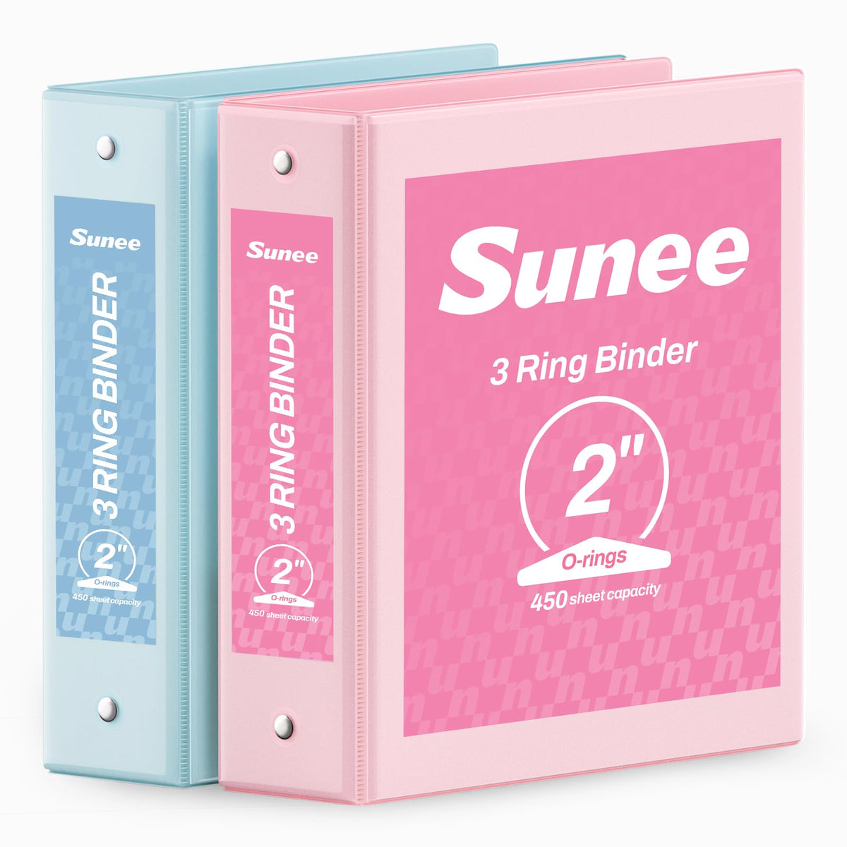 SUNEE 3 Ring Binder 2 Inch 2 Pack, Clear View Binder Three Ring PVC-Free (Fit 8.5x11 Inches) for