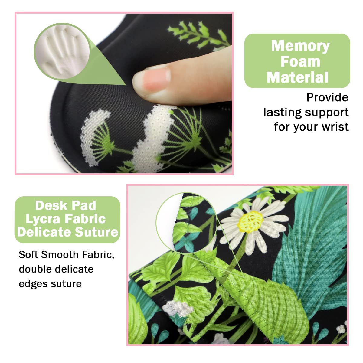 Keyboard Mouse Pad Set, Extended Mouse Pad+Keyboard Wrist Rest Support, Memory Foam Ergonomic Easy