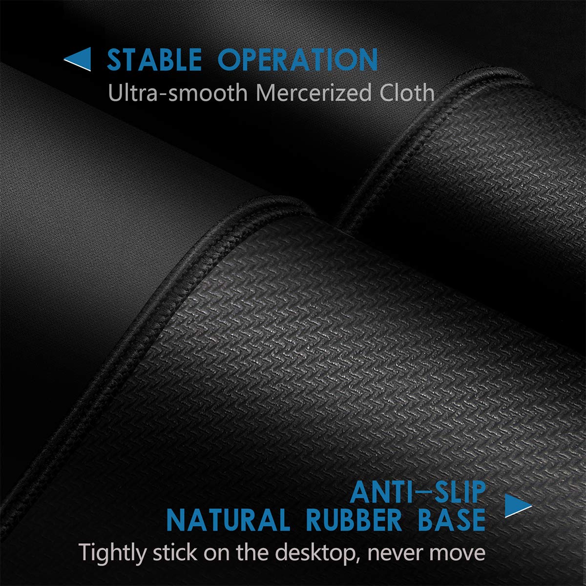 TONOS Mouse Pads 8 3/4 x 11 in with Stitched Edges and Non-Slip Rubber Base, Premium Textured Mouse