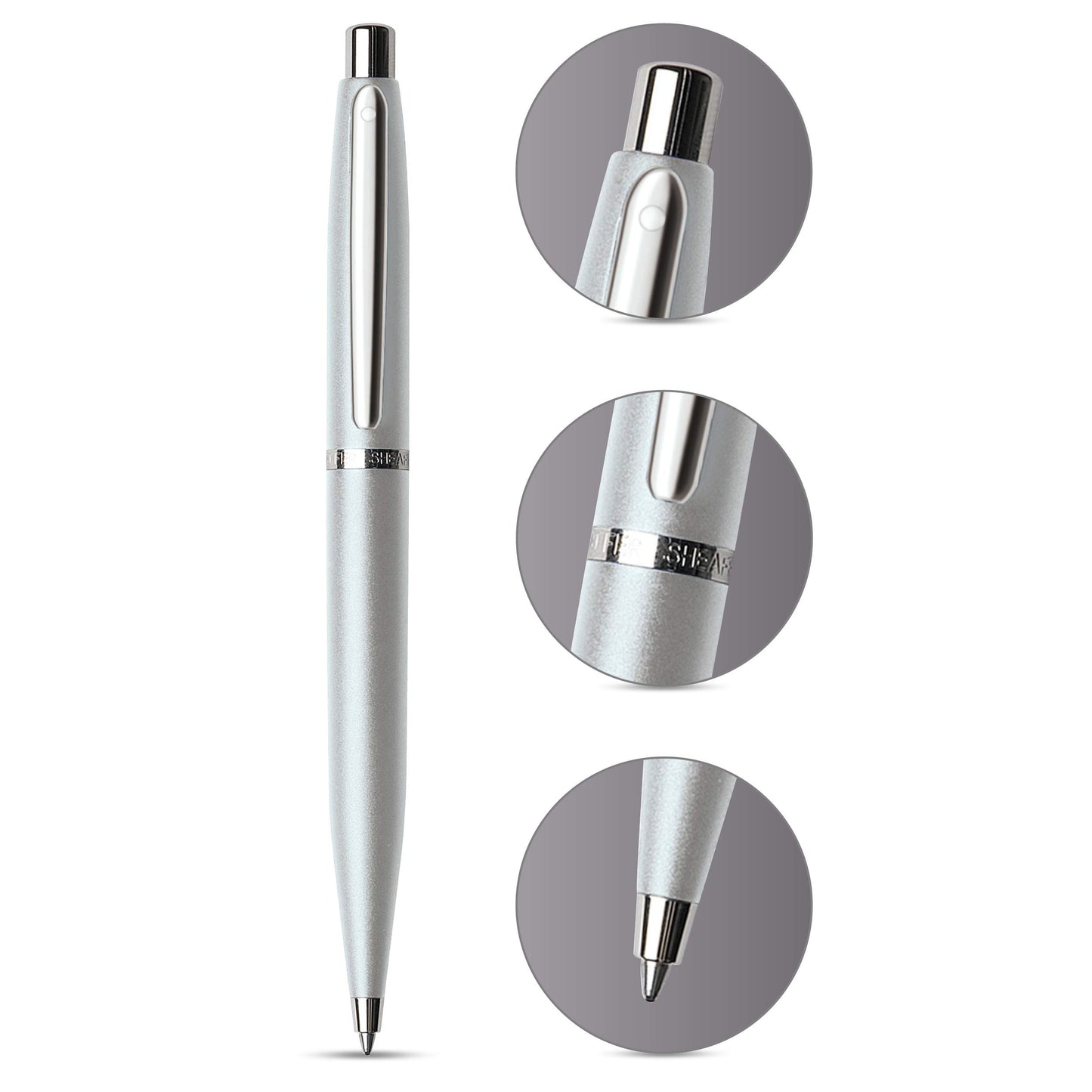 Sheaffer VFM Strobe Silver Ballpoint Pen with Chrome Trim