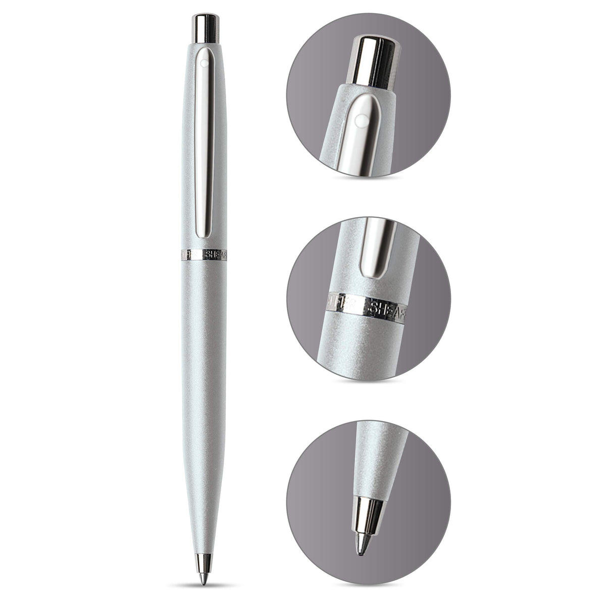 Sheaffer VFM Strobe Silver Ballpoint Pen with Chrome Trim
