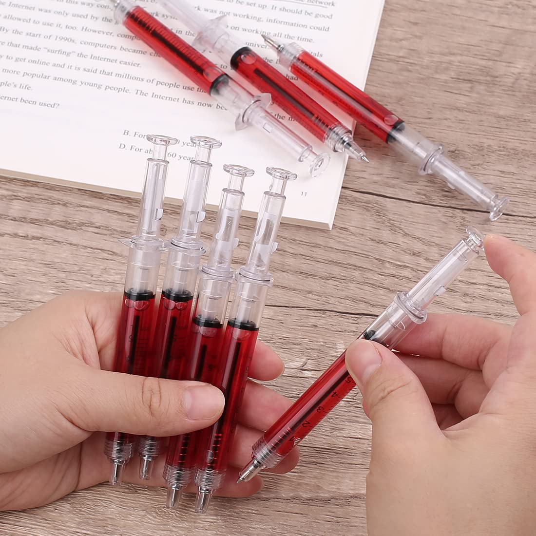 SunAngel Ballpoint Pens, 60-Pack Bulk Writing Pens for Office Use – Syringe-Style Medical Design