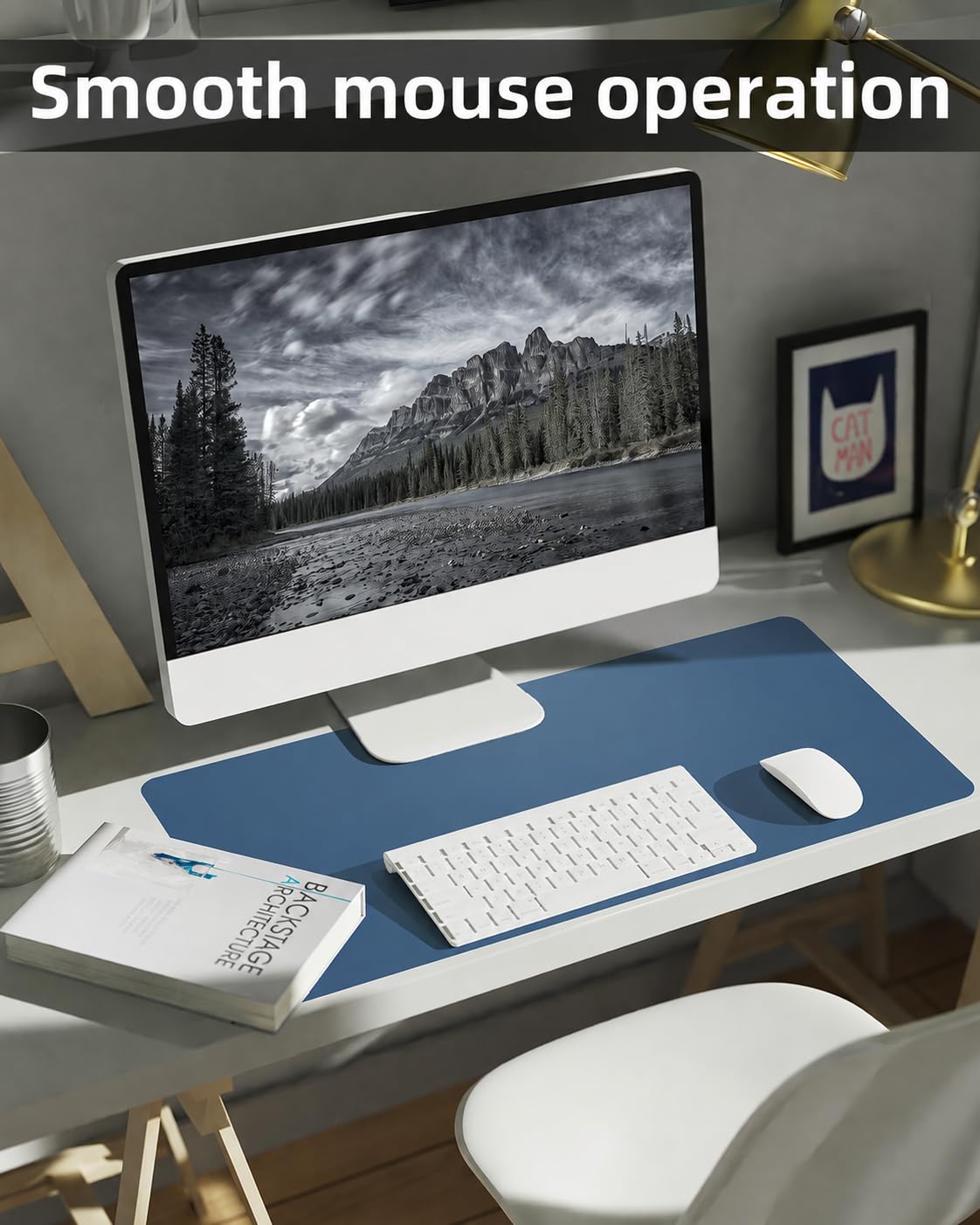 PULeather Non-Slip Desk Mat, Large Mouse Pad & Laptop Desk Pad - Waterproof Writing Pad for Office