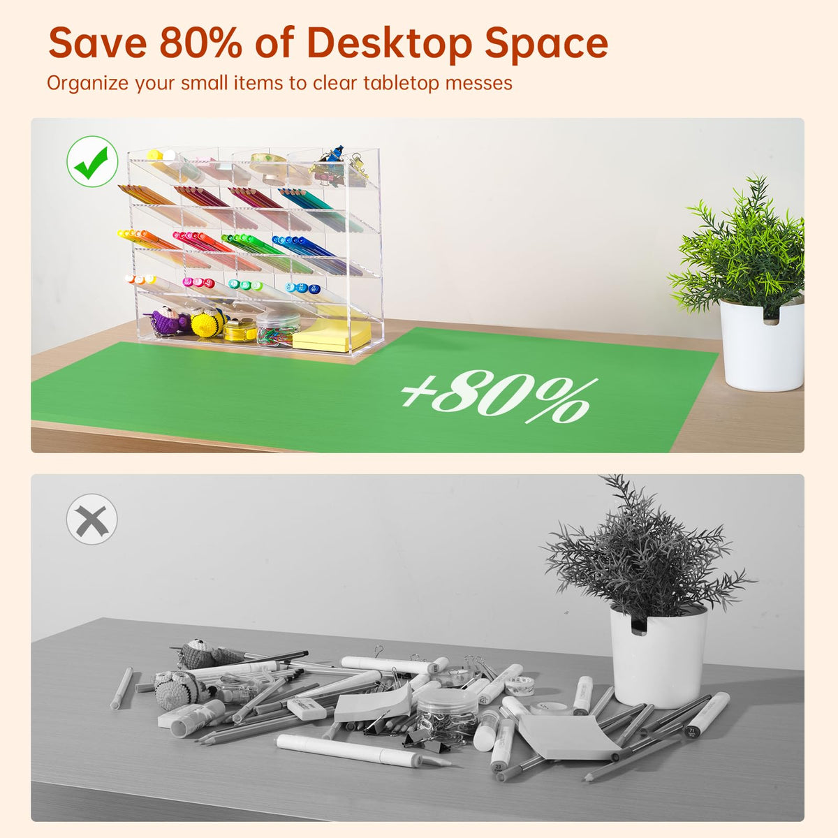 BEYGORM Acrylic Vertical Marker Organizer for 200 Markers, Desk Orgaizer