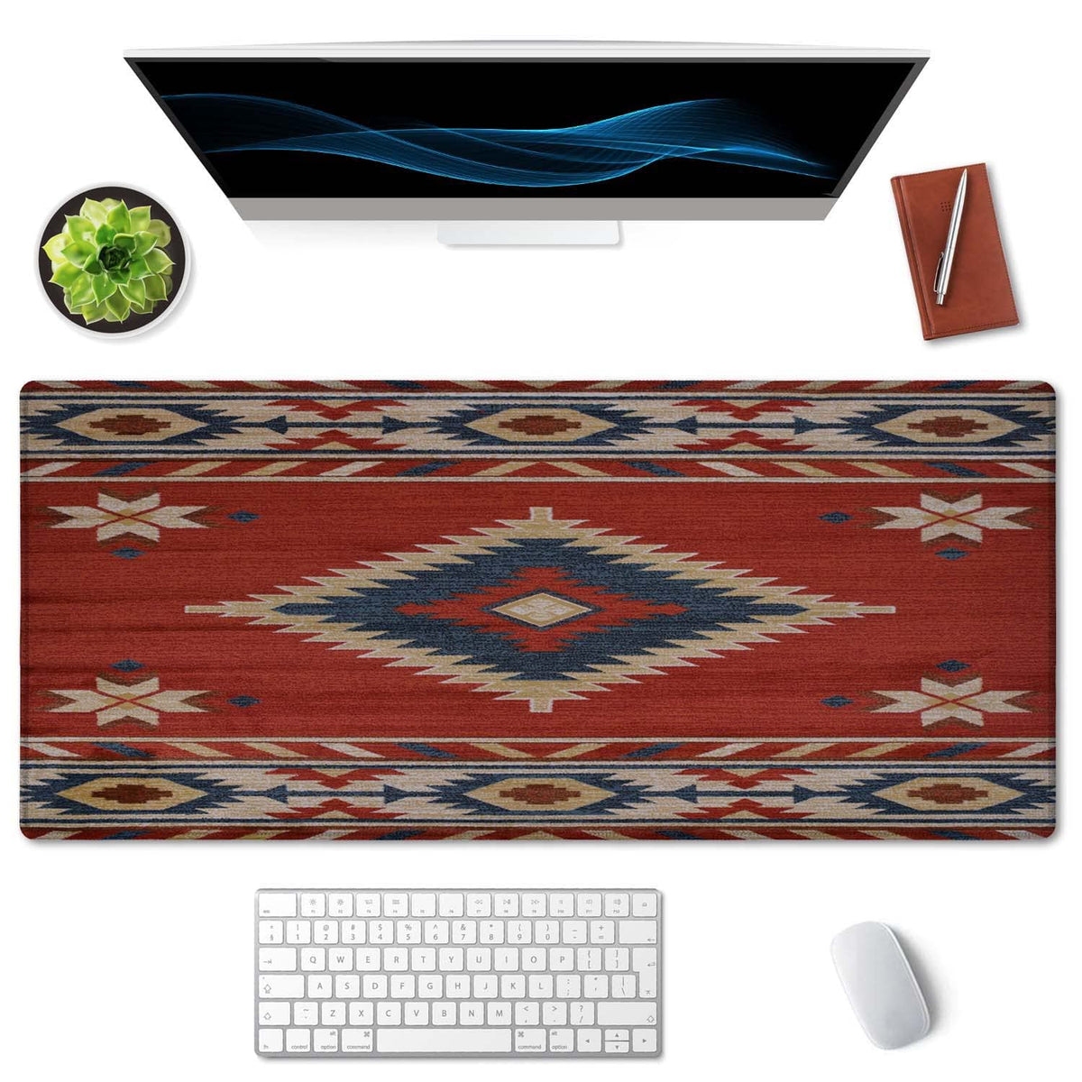 SSOIU Extended Gaming Mouse Pad (35.5x15.7 in), Large Stable Rubber Base Mousepad with Stitched