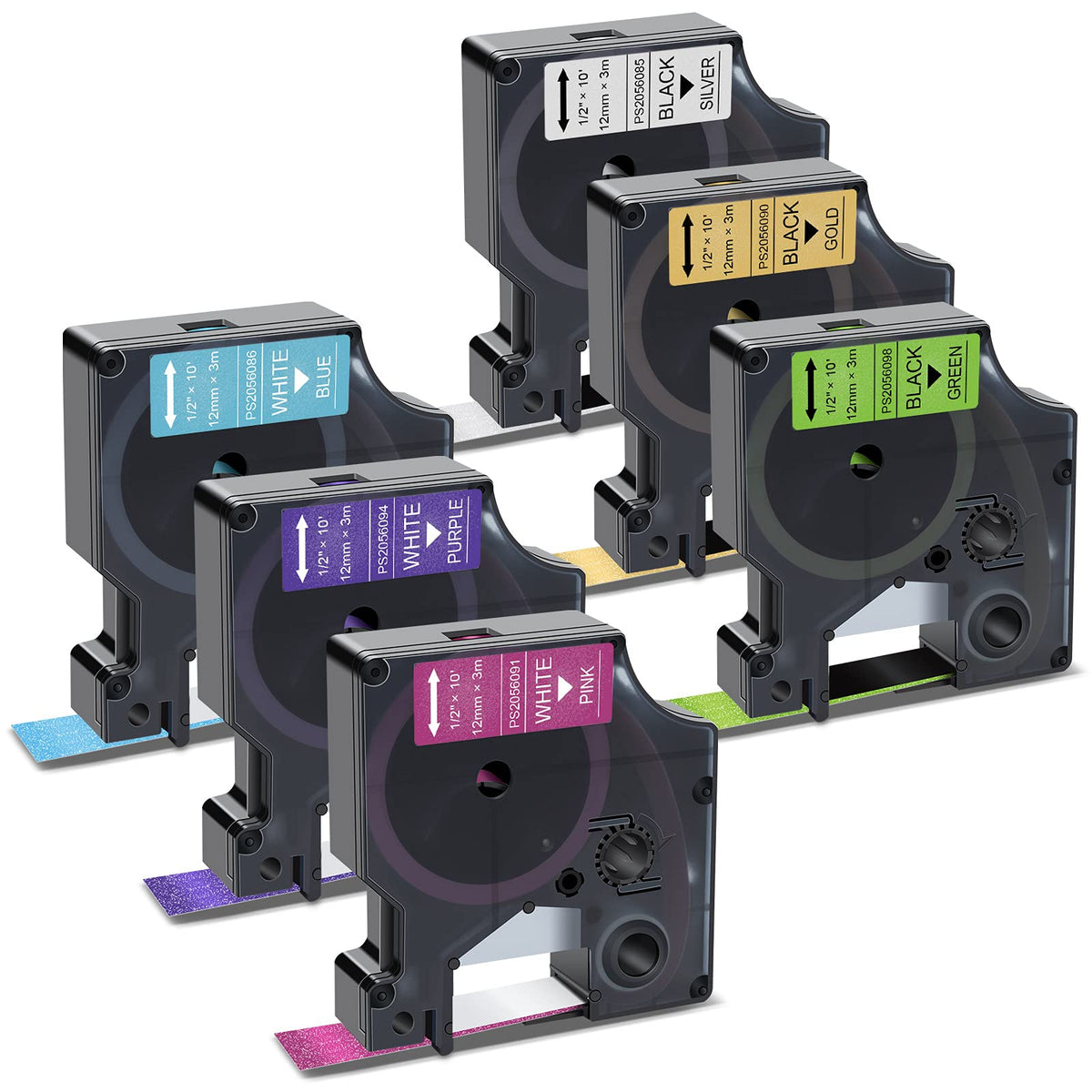 Pristar Compatible for DYMO COLORPOP 12mm 0.47" D1 Label Maker Tape