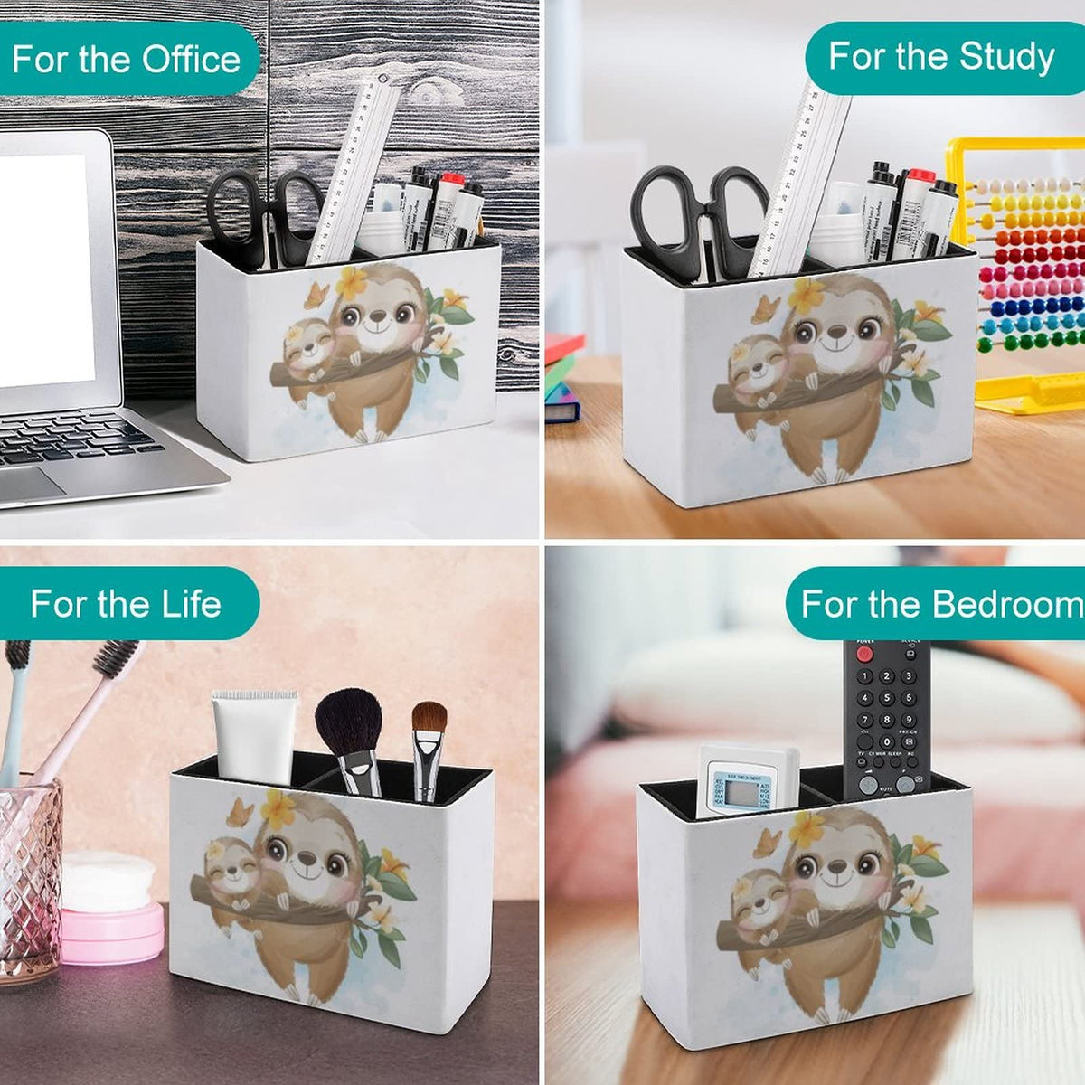 Niapessel Pencil Holder for Desk, Cute Little Sloth Pen Holder Storage Desktop Pen Organizer Desk