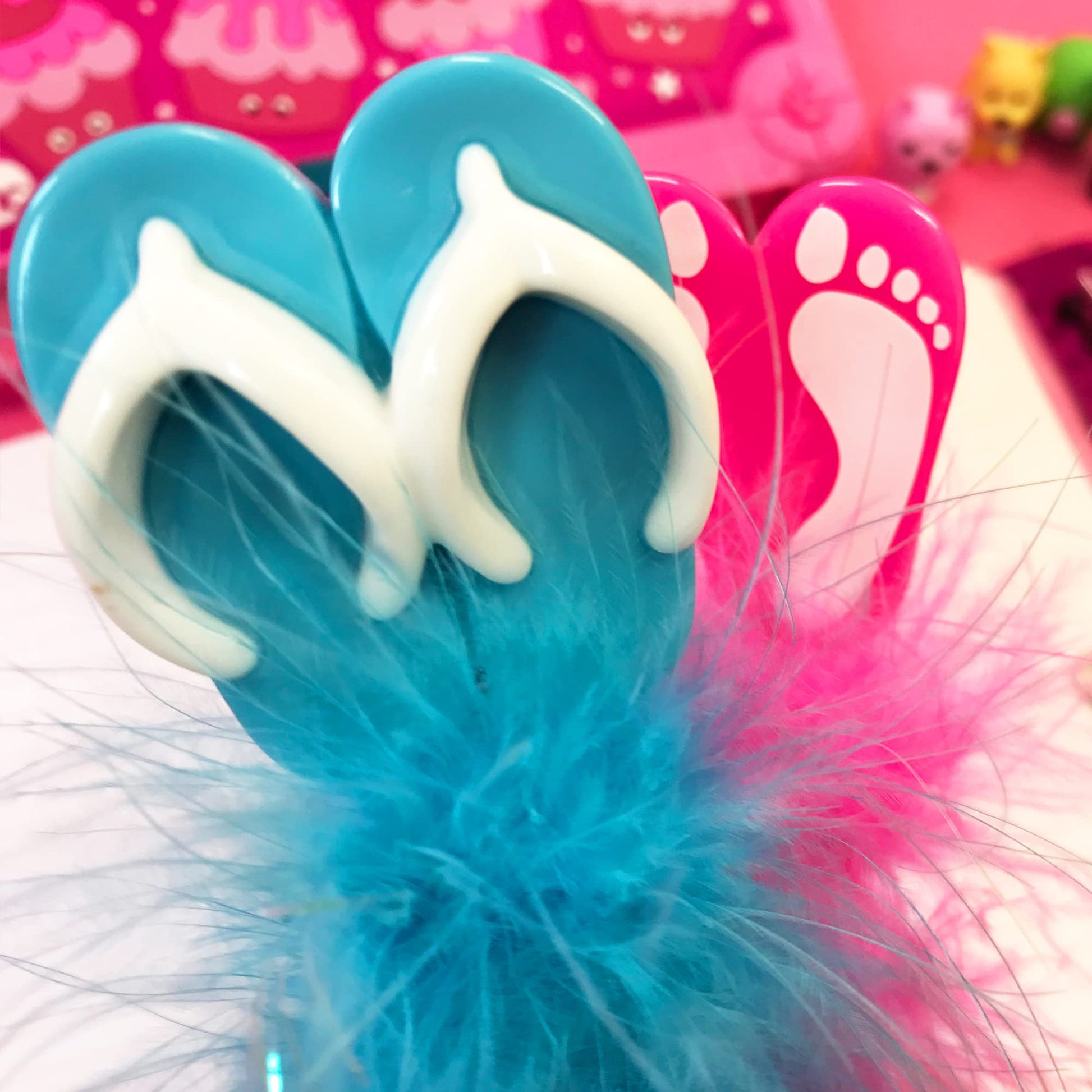 TINC Feather Pen Flip Flops - Pink 10 Pc PVC Cup