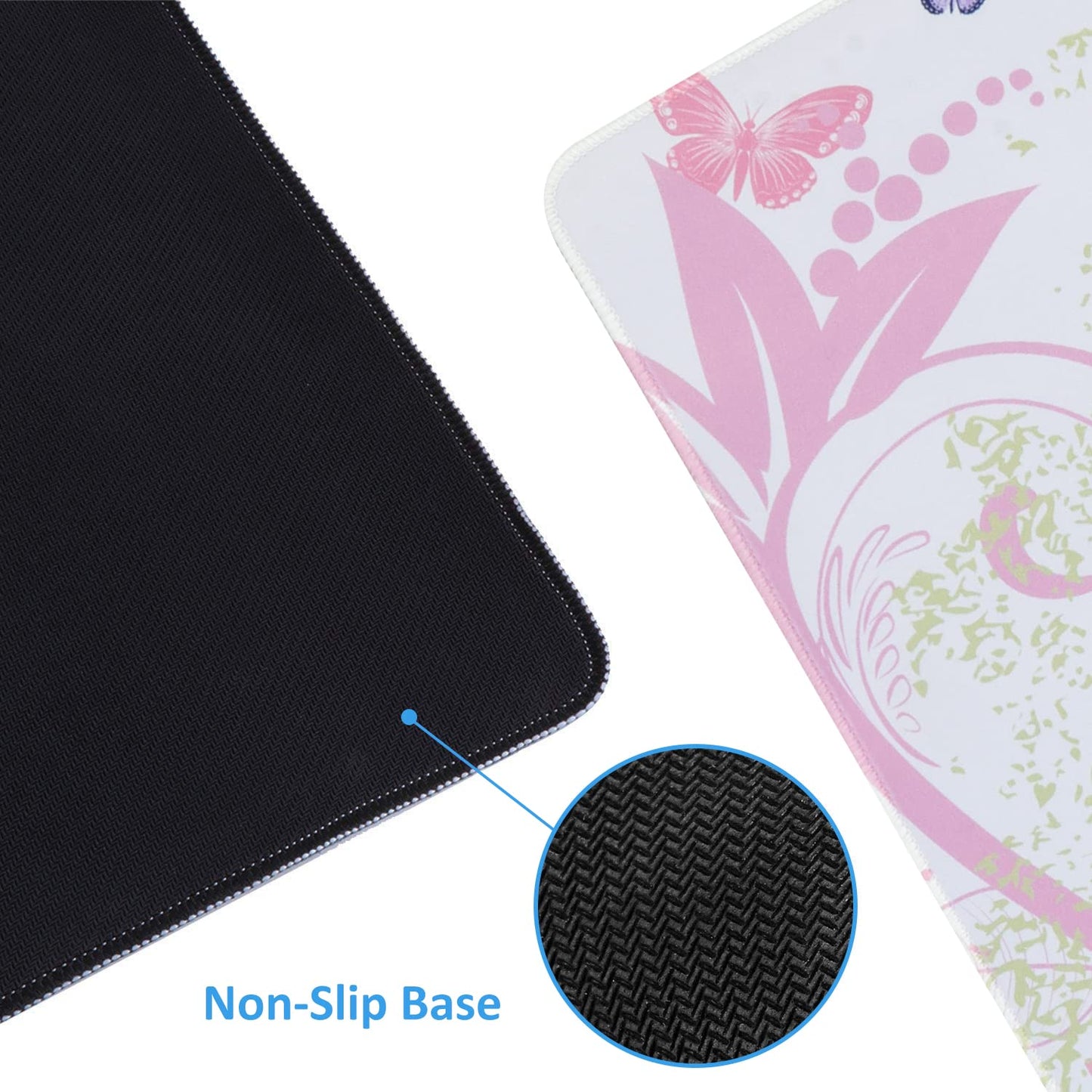 iCasso Extended Gaming Mouse Pad 35.4x15.7in,Game,Home,Butterfly Girl