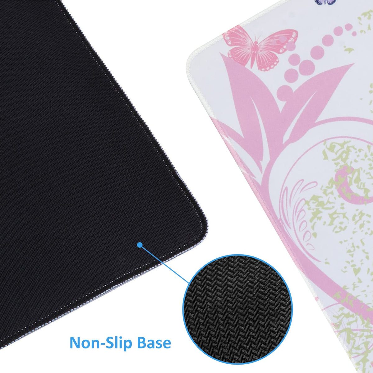 iCasso Extended Gaming Mouse Pad 35.4x15.7in,Game,Home,Butterfly Girl