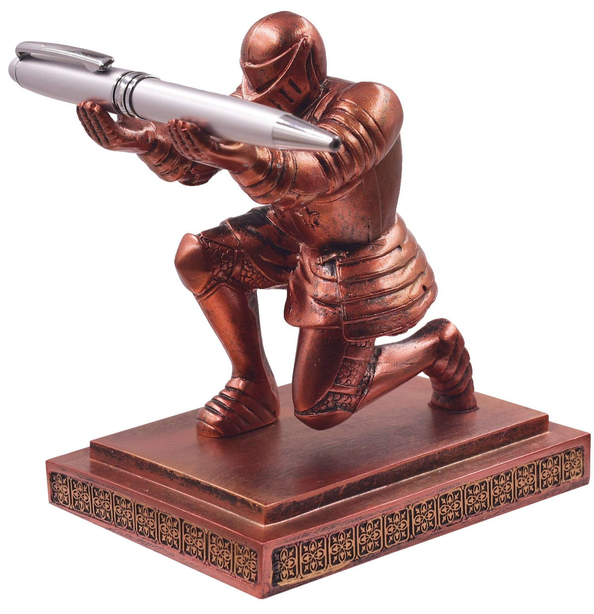Ofiedx Executive Knight Pen Holder with a Pen Personalized Desk Accessories Decor Home Office Cool