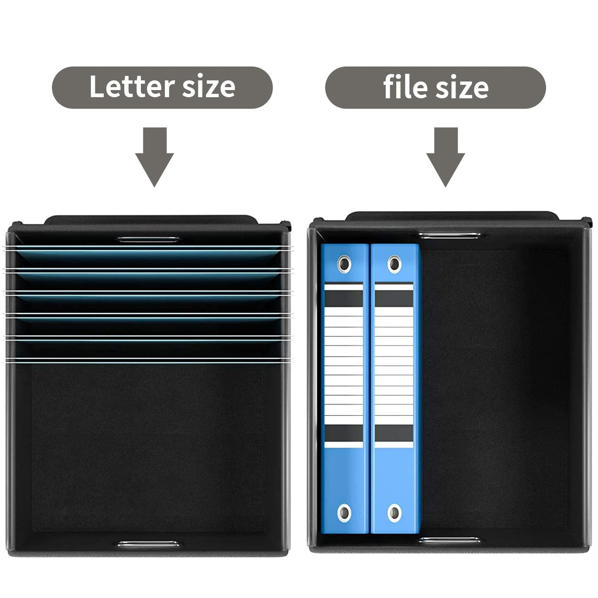 Huolewa File Organizer Box with Lids, Collapsible File Folder Organizer