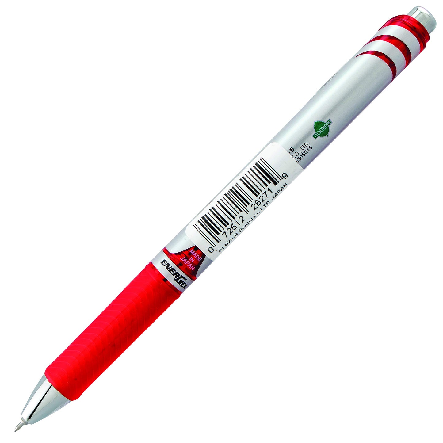 Pentel EnerGel RTX Retractable Liquid Gel Pen, Extra Fine Line, Needle Tip, Red Ink,12 pack