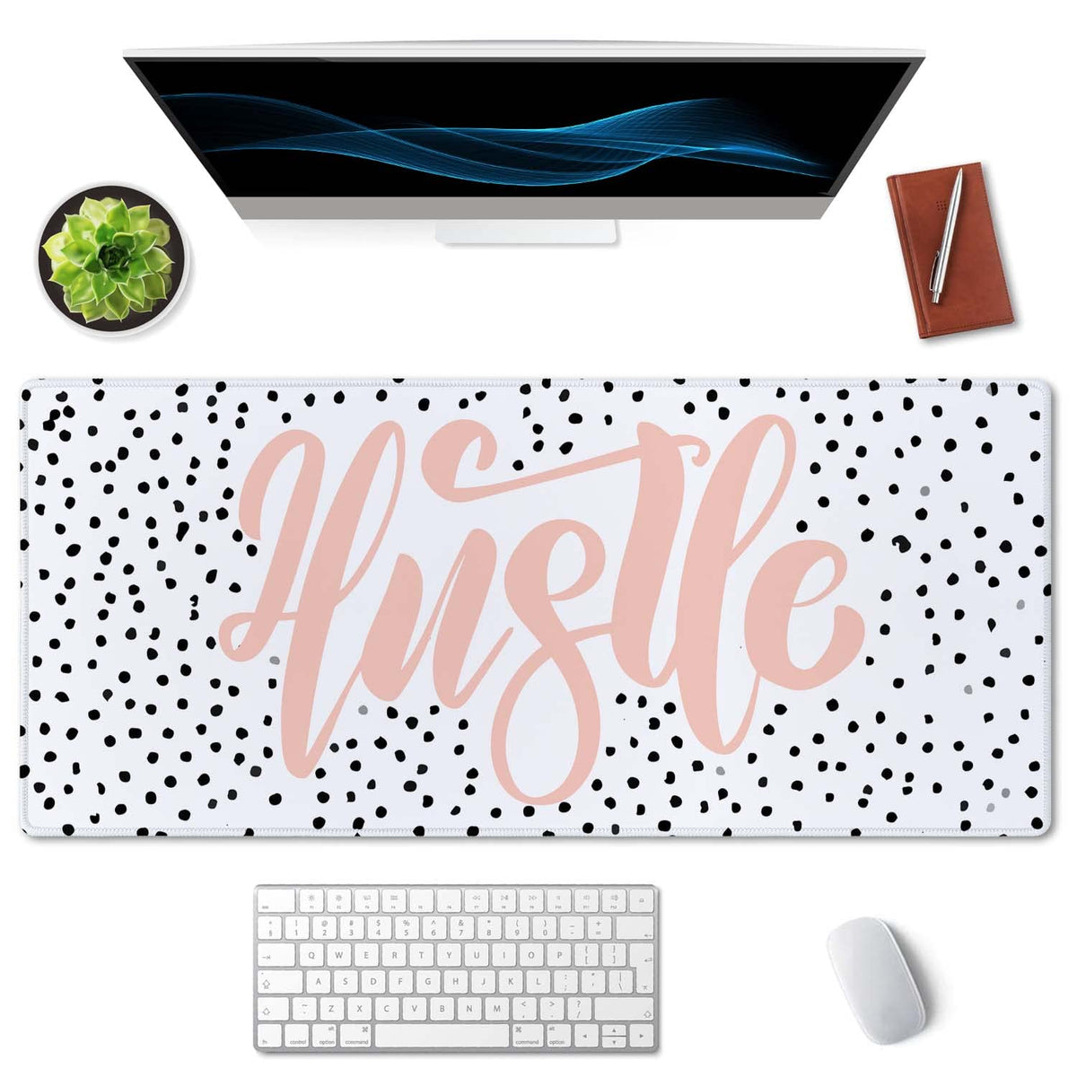 SSOIU Large Mouse Pad, Cute Hustle Desk Mat for Desktop, Women Girls Waterproof Gaming Mousepad