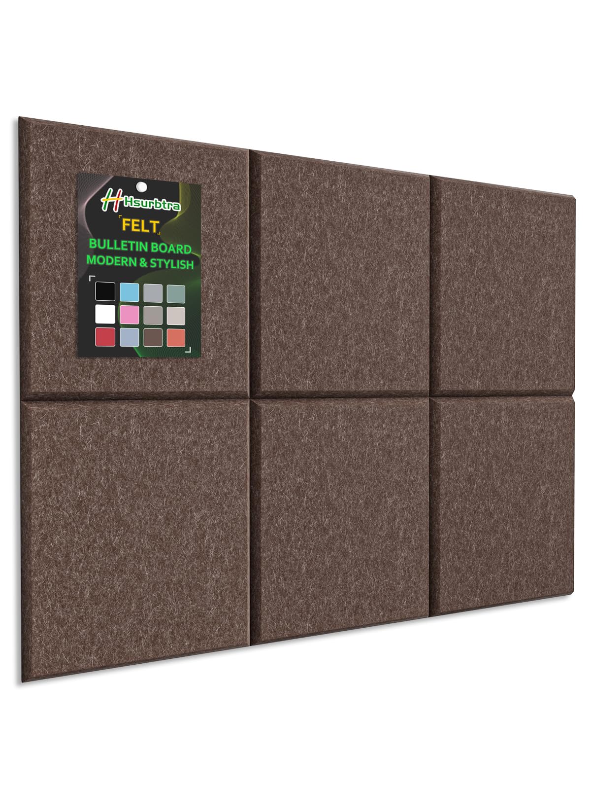 Hsurbtra Cork Board for Wall 24 x 18 Inch, 6 Pack Felt Bulletin Notice Board with Pushpins for