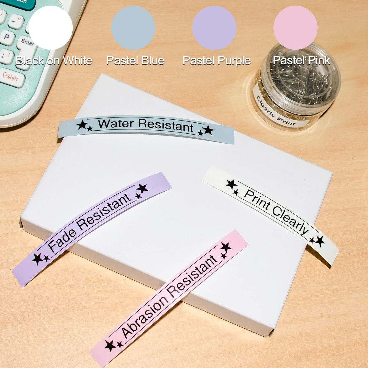 Womiten Compatible with Brother Label Maker Tape Pastel Pink Purple Blue,