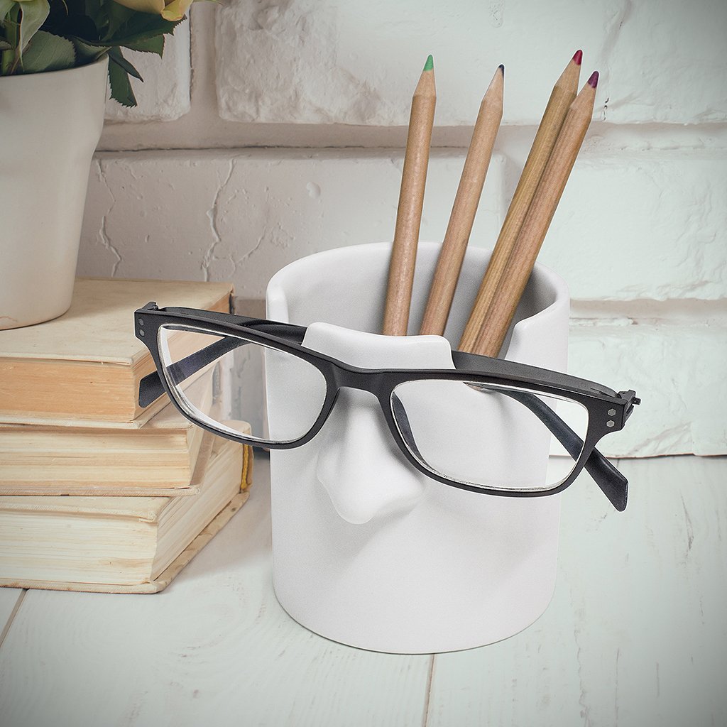 Balvi Mr Tidy Pencil Holder & Glasses Holder White Colour Keep Your Glasses Stored in Your Home