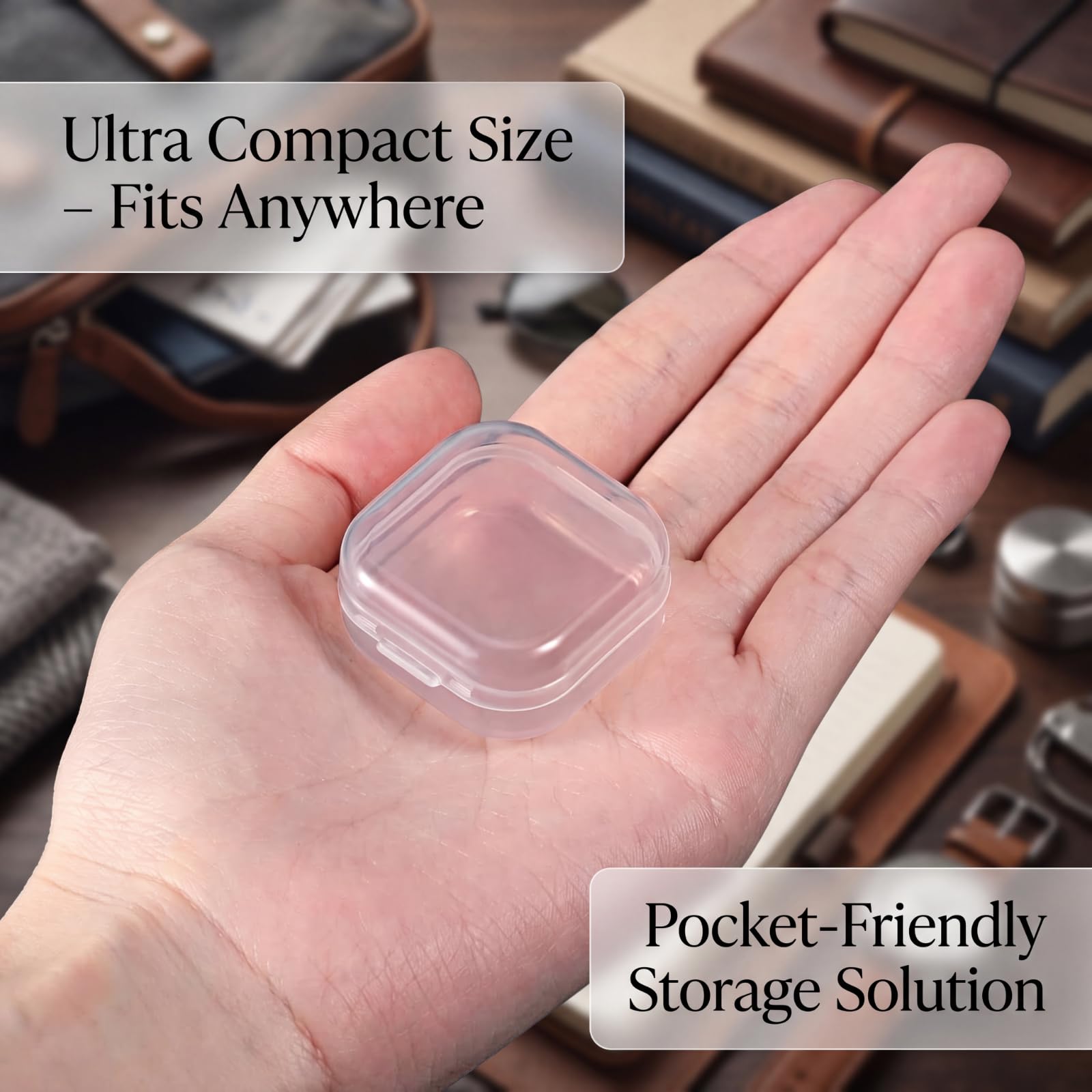 Jetec 120 Pieces Small Clear Plastic Storage Box, 1.4 x 1.4 x 0.7 Inch