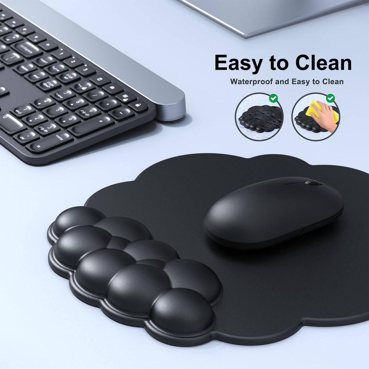 MOKURU Cloud Mouse Pad with Wrist Rest, Cloud Keyboard Wrist Rest, Mouse Pad Wrist Support