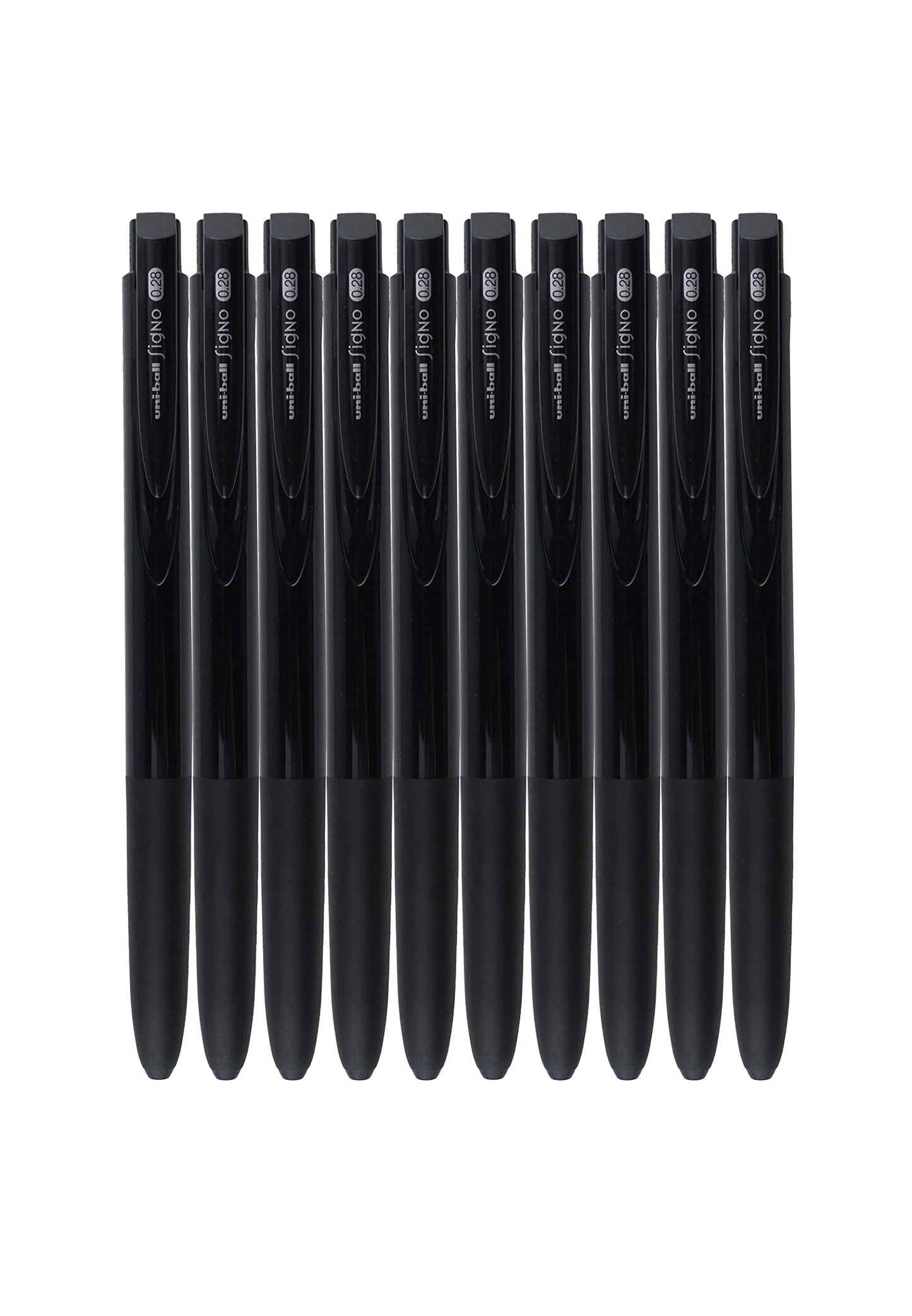Uni-ball RT1, Retractable Gel Ink Pen,0.28mm, Black Ink,10 Pcs with MIYABI Stationery Store