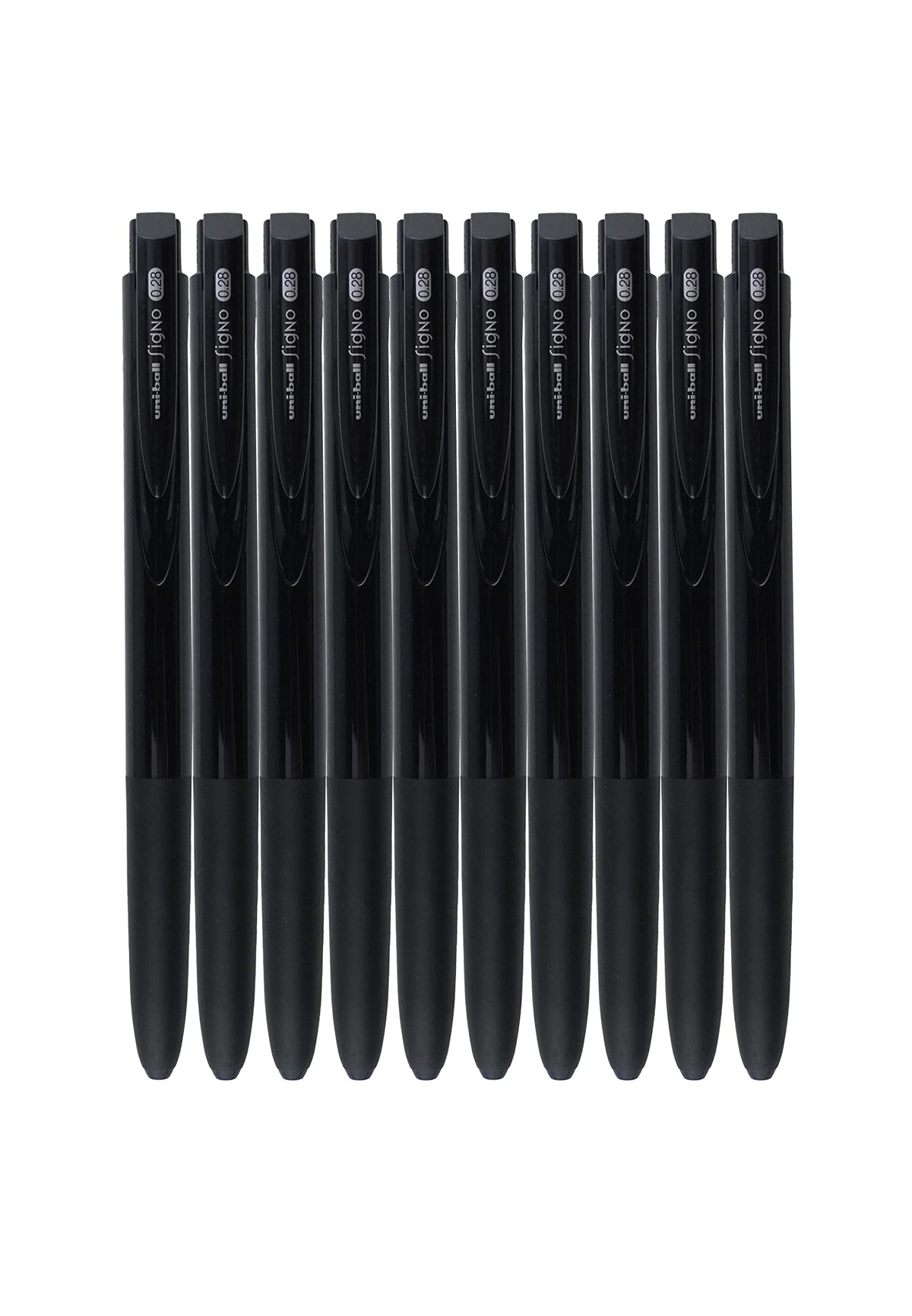 Uni-ball RT1, Retractable Gel Ink Pen,0.28mm, Black Ink,10 Pcs with MIYABI Stationery Store