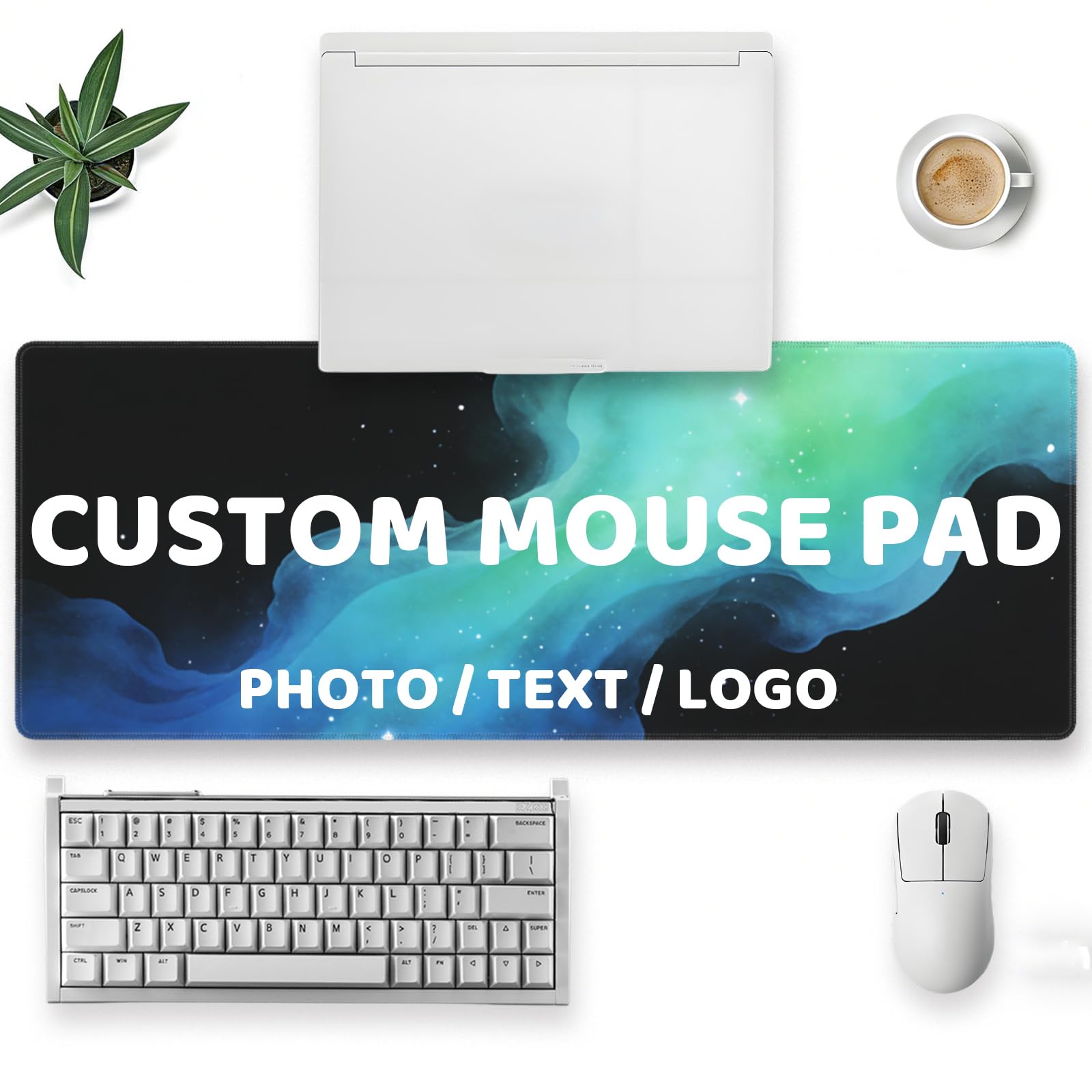 Custom Mouse Pad with Photo Text Personalized Non-Slip Mouse Pad for Desk