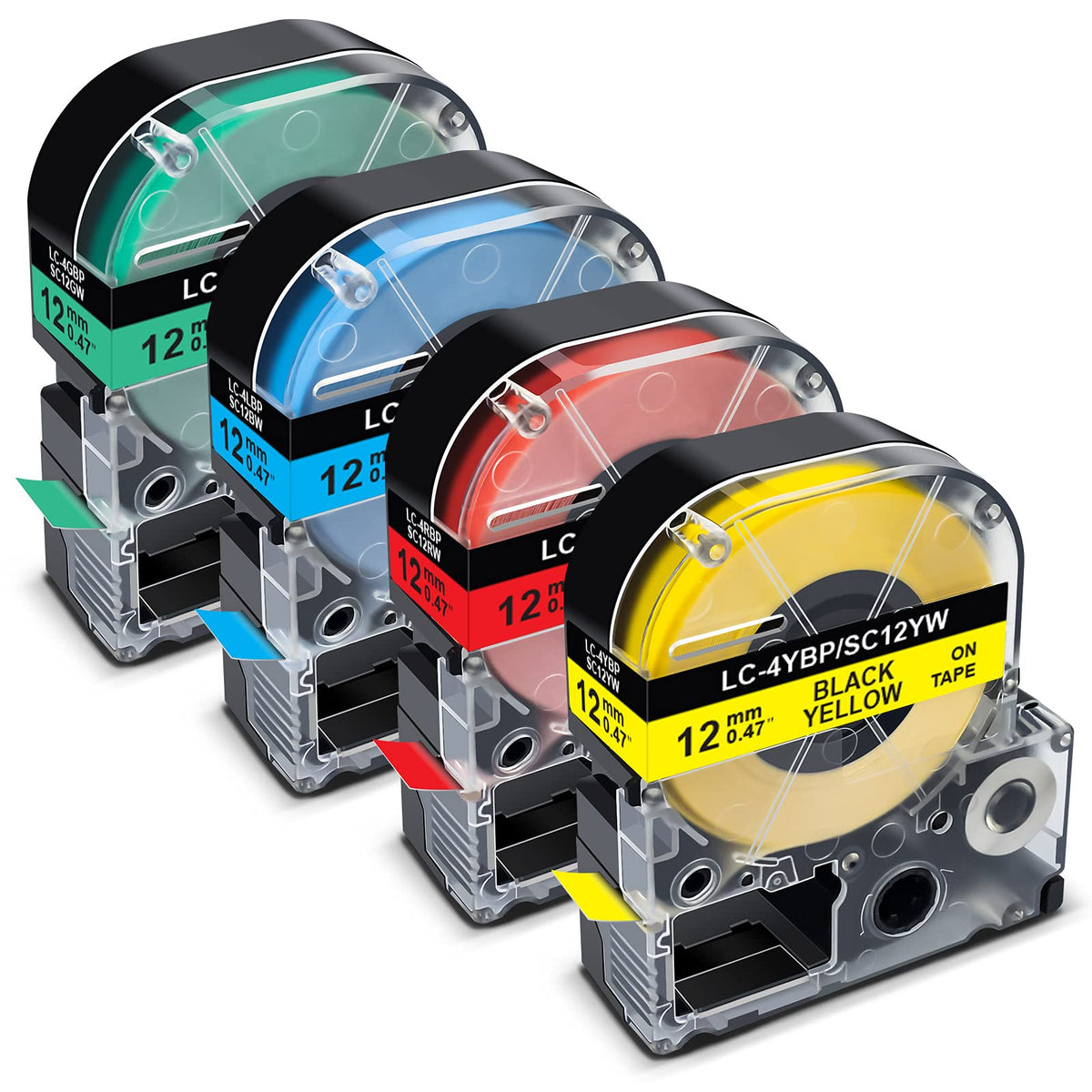 Pristar Compatible for Epson Color Tapes LK-4RBP LK-4YBP LK-4LBP LK-4GBP