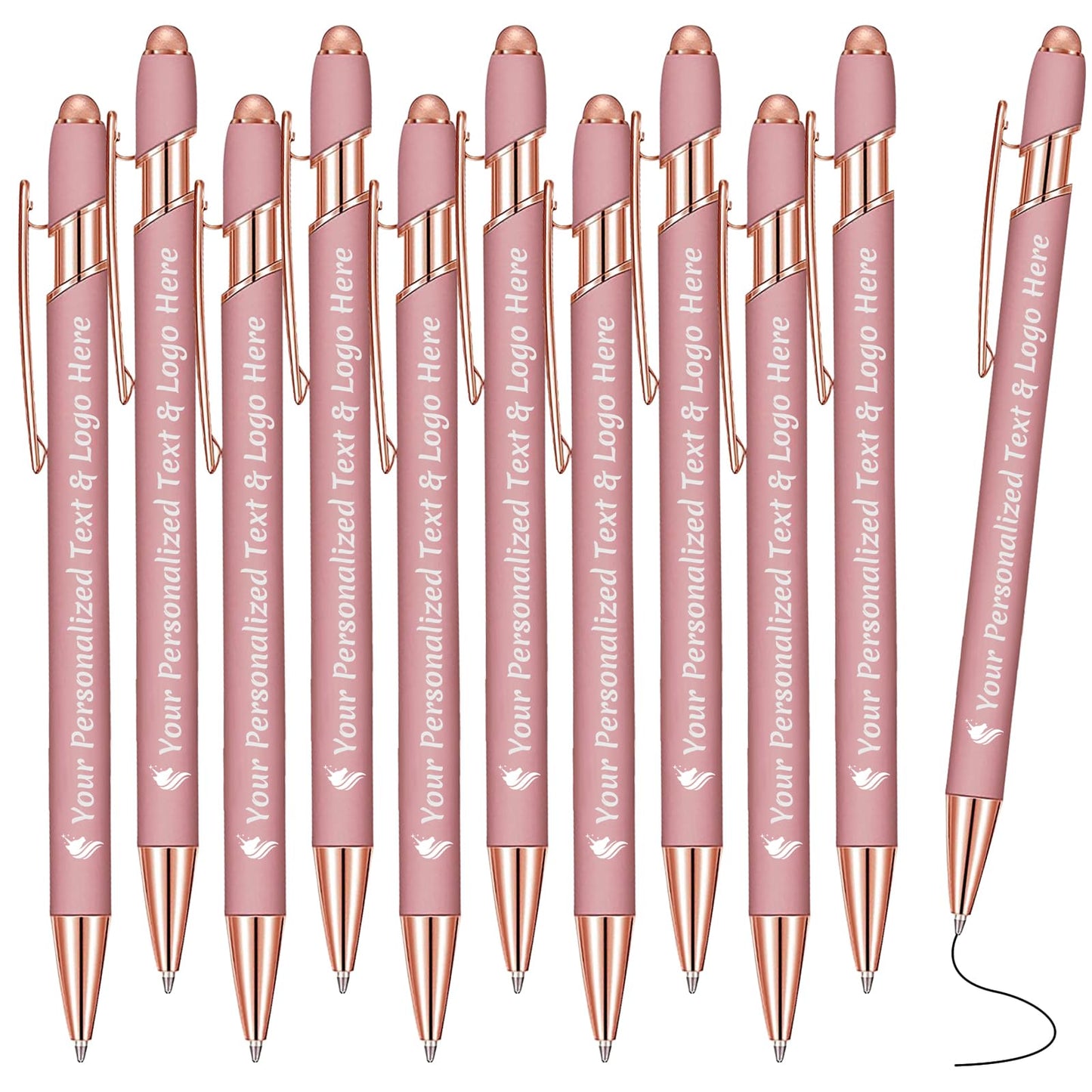 STREADVE Personalized Custom Pens 10 Engraved Writing Pen with Name Logo, Customized Promotional