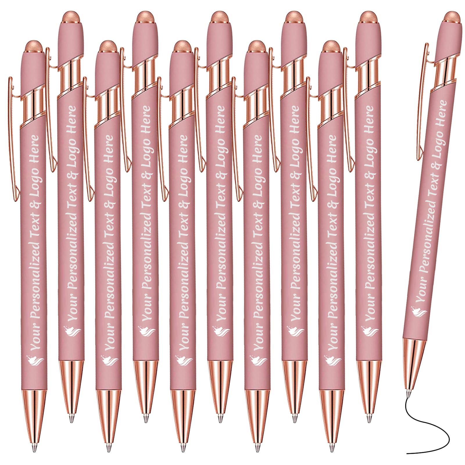 STREADVE Personalized Custom Pens 10 Engraved Writing Pen with Name Logo, Customized Promotional