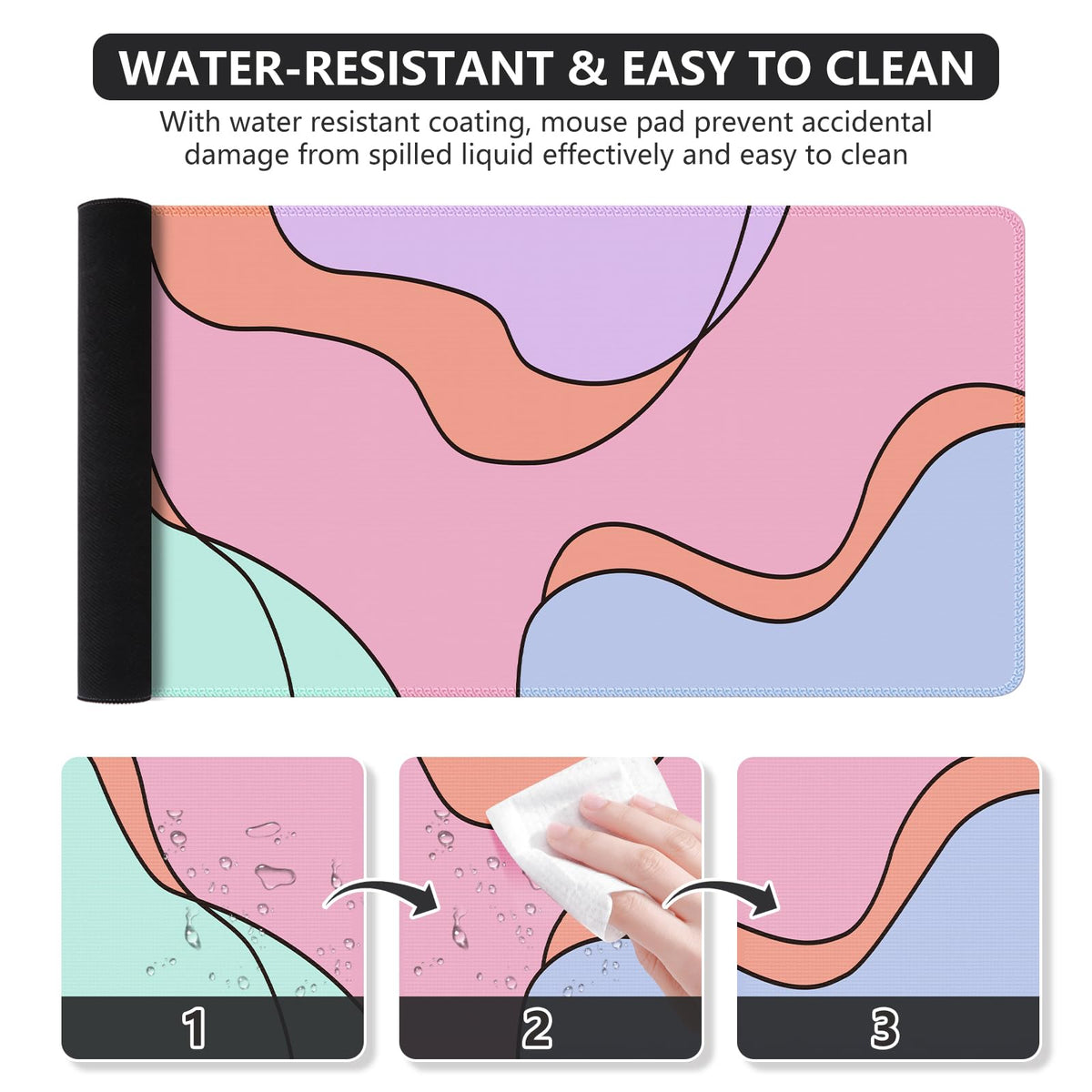 iCasso Desk Mat,XXL Large Mouse Pad for Desk,Colour Topographic